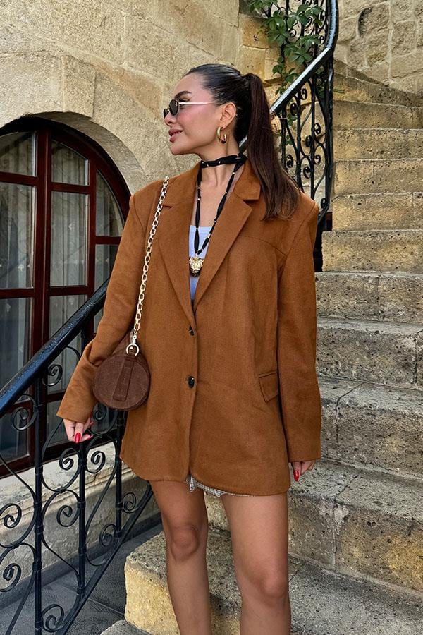 Castle Süet Kahve Ceket