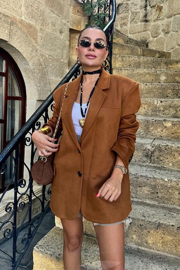 Castle Süet Kahve Ceket