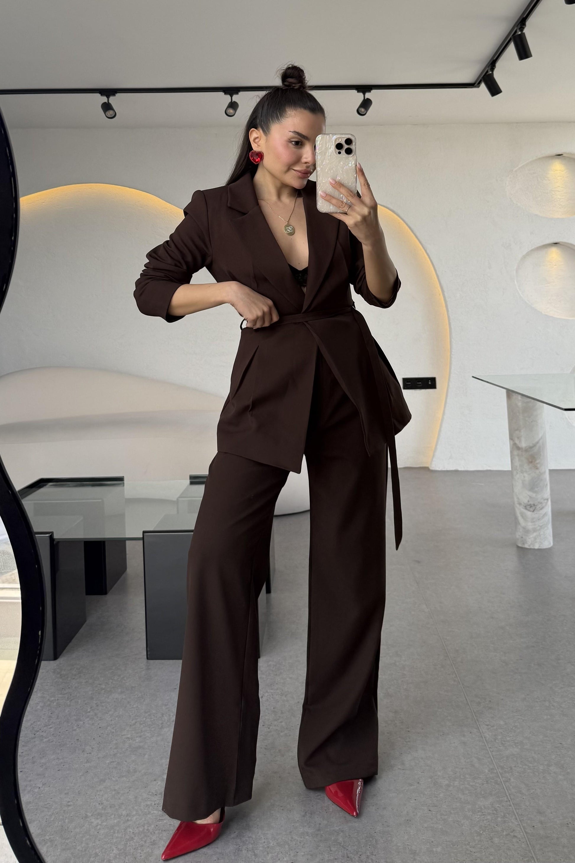 Celebration Acı Kahve Premium Blazer Pantolon Takım