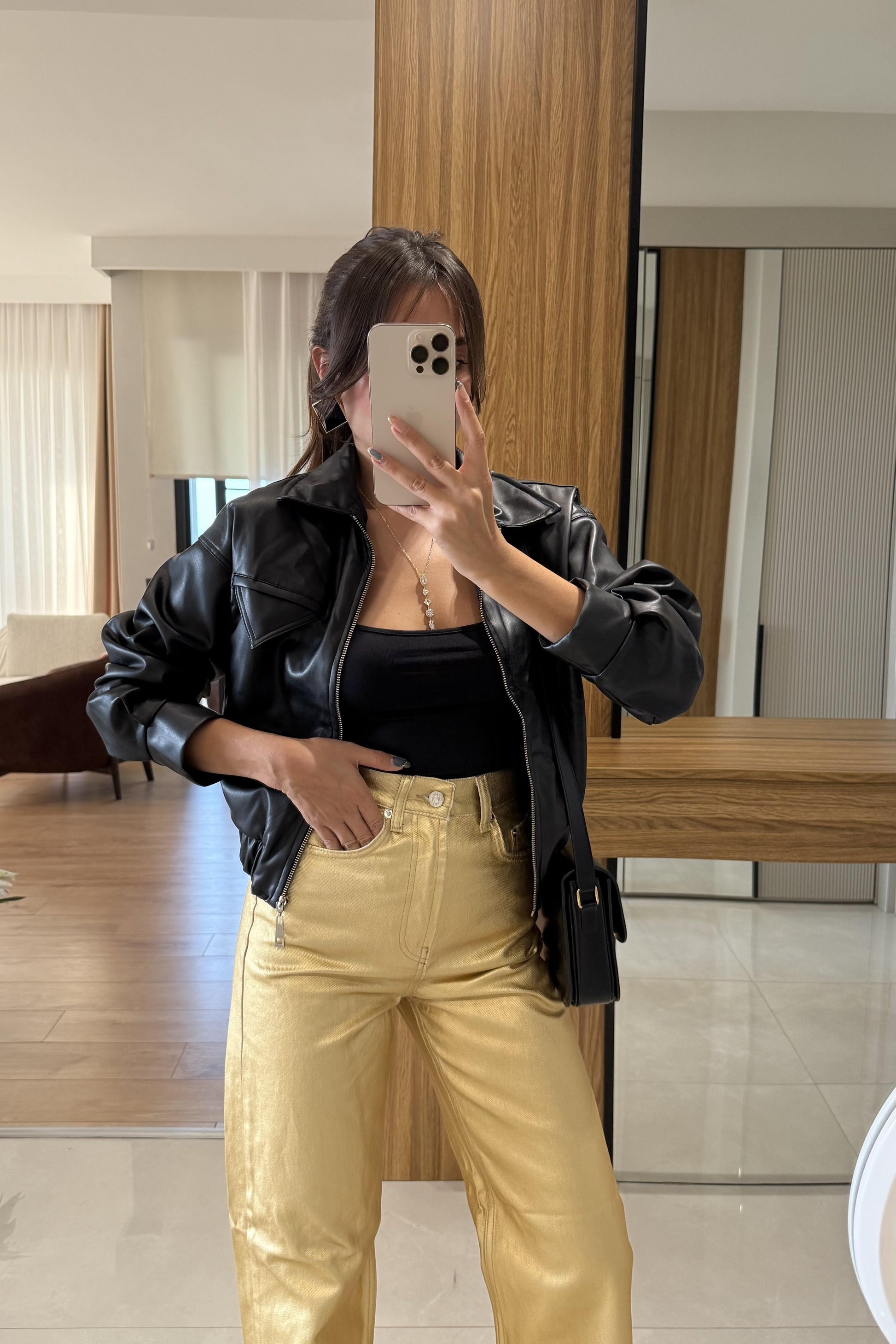 Clera Deri Bomber Ceket