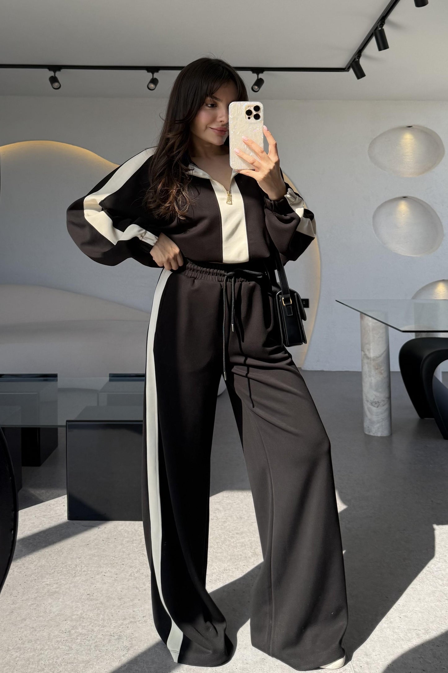 Cliona Modal Şeritli Eşofman Takım