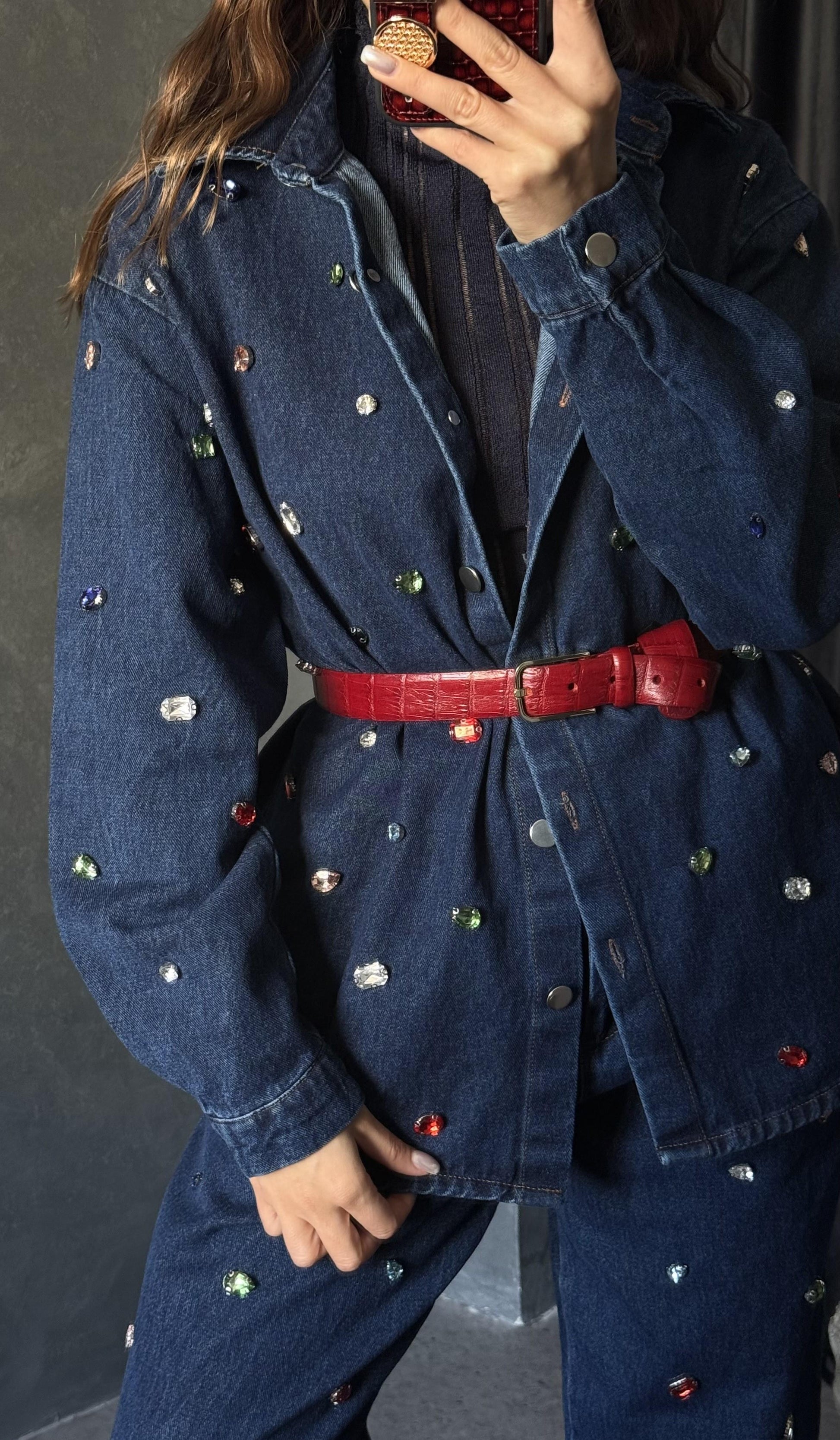 Colorful Denim Renkli Taşlı Takım