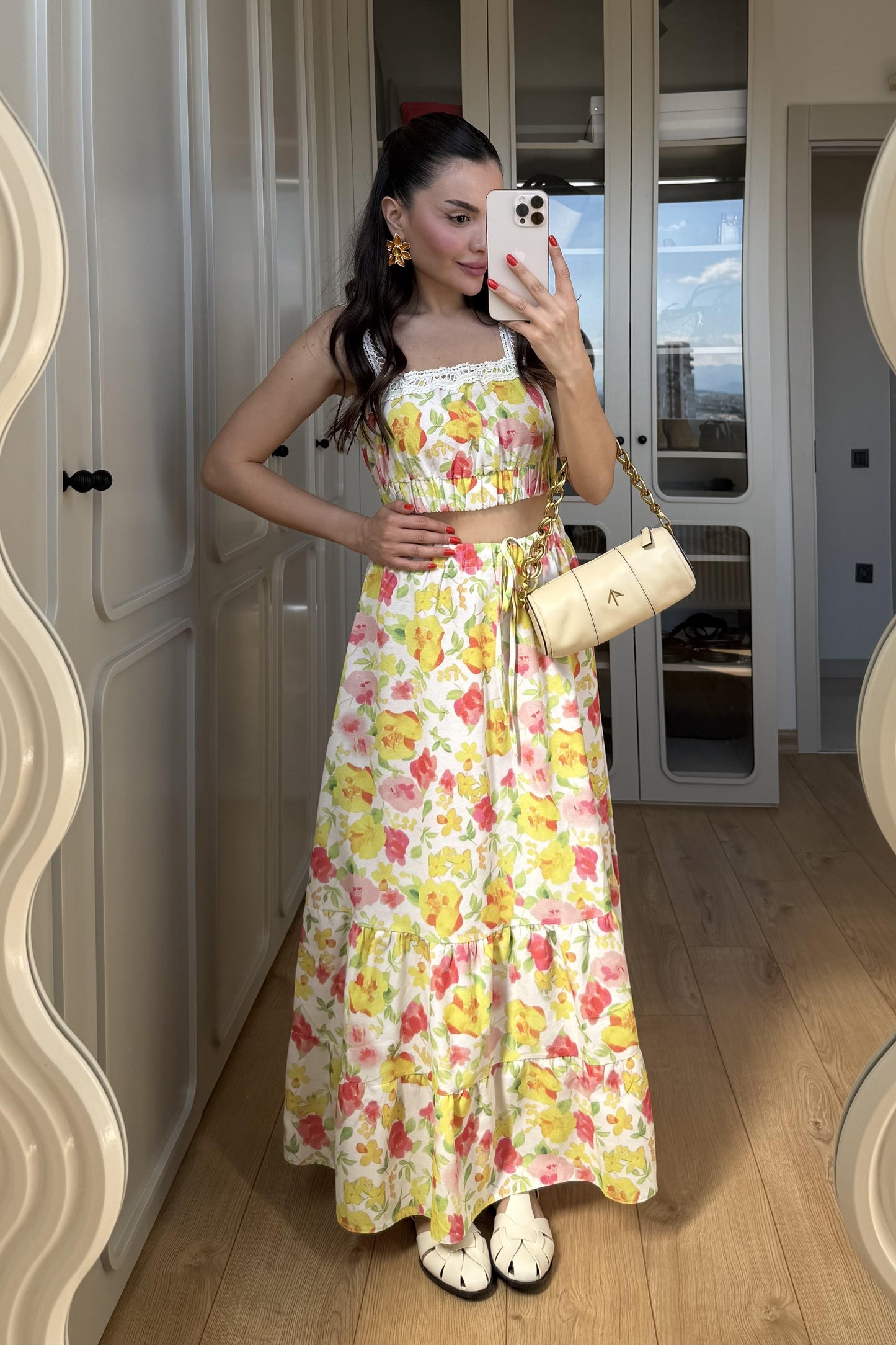 Craven Çiçekli Etekli Takım