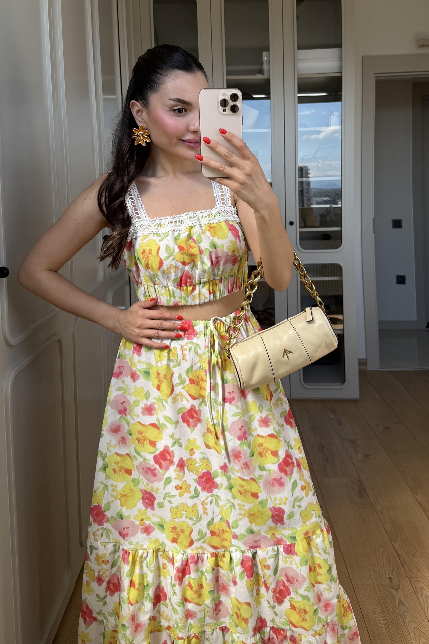 Craven Çiçekli Etekli Takım