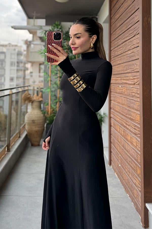Diva Balıkçı Yaka Uzun Elbise