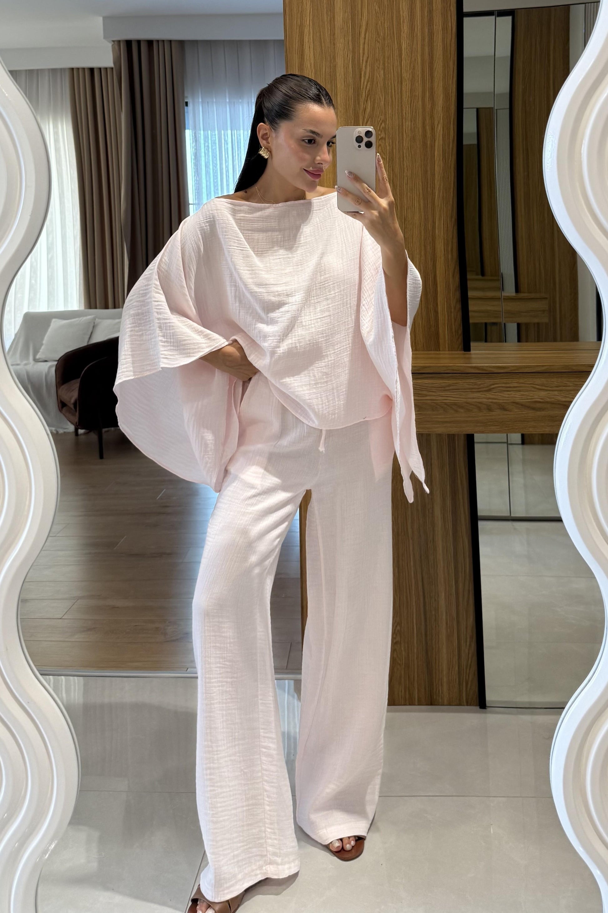 Dubai Pudra Yarasa Kol Müslin Takım