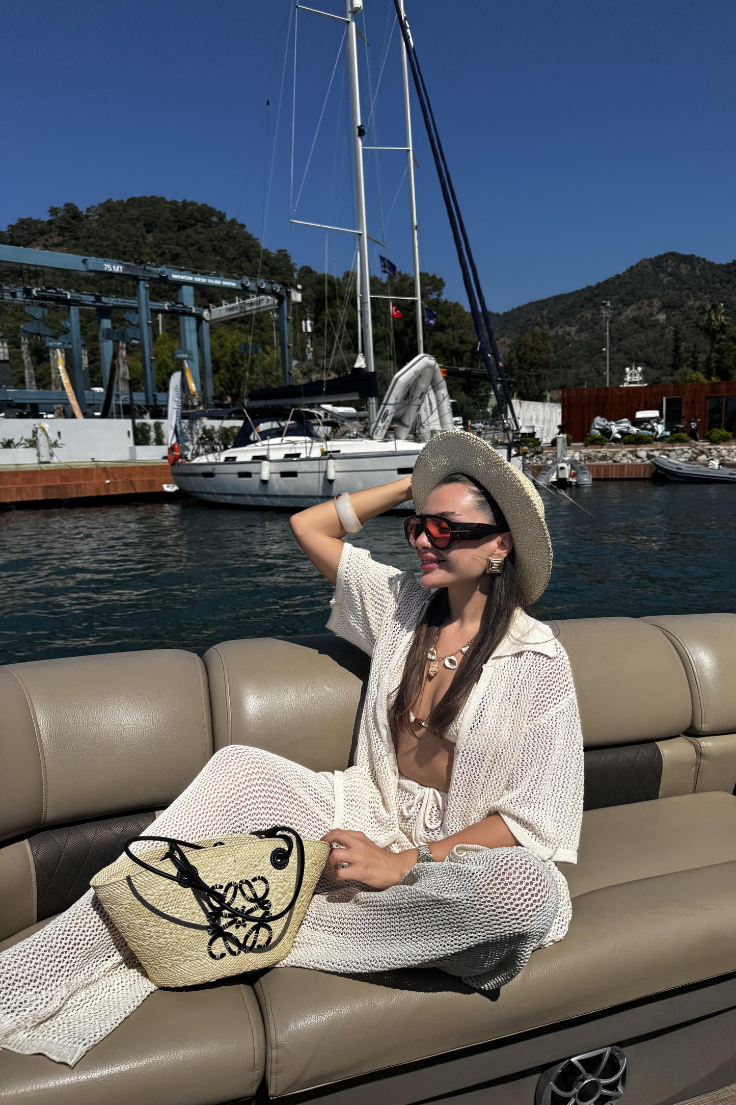 Edward Ekru Ajurlu Gömlek Pantolon Yazlık Takım