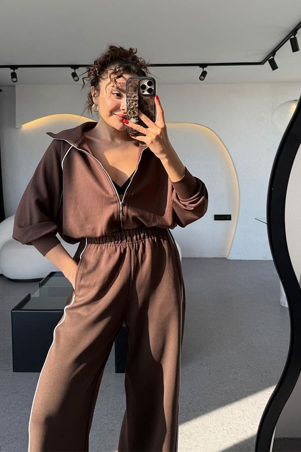 Elena Kahve Biyeli Modal Takım