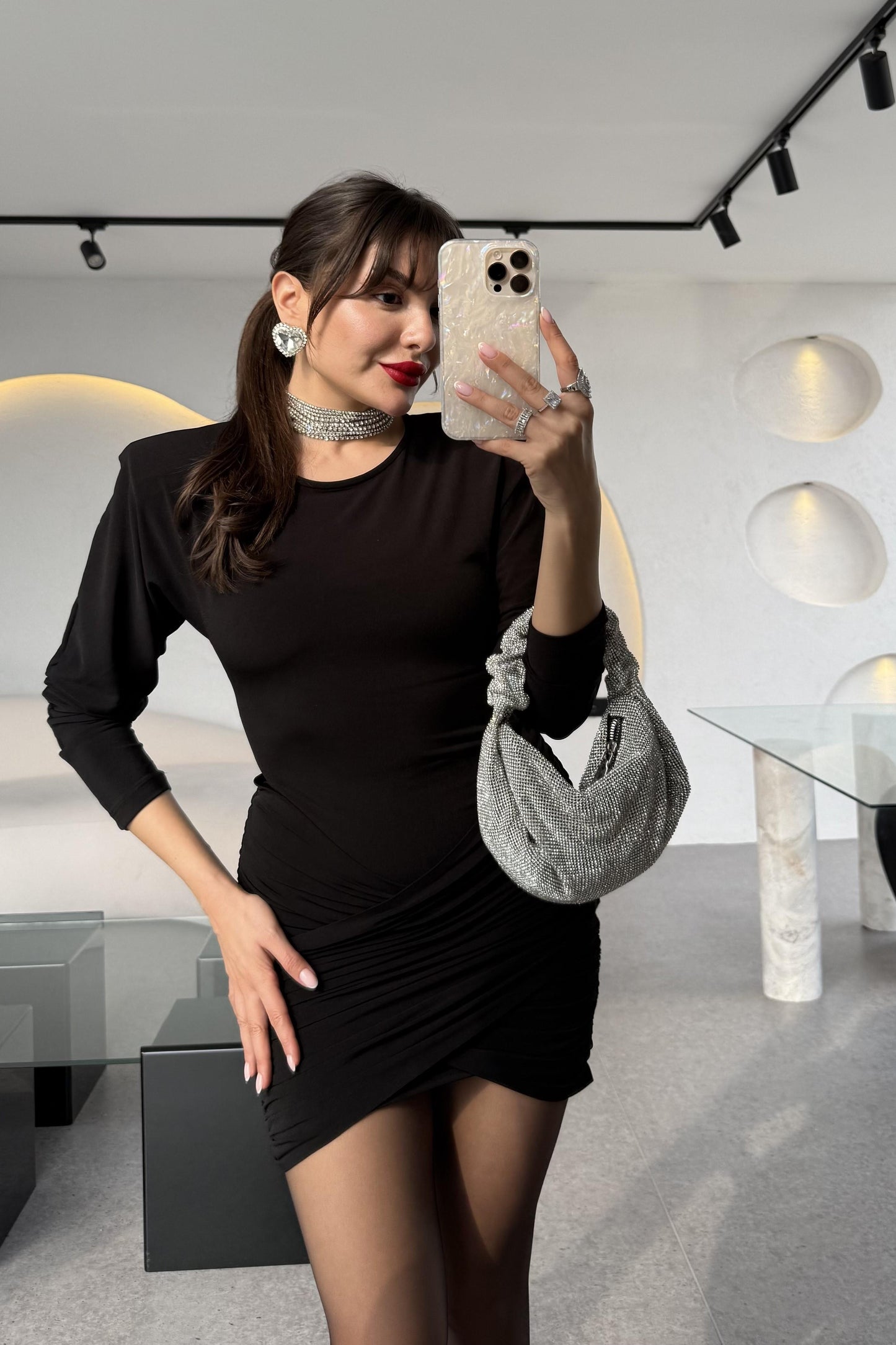 Elizabeth Eteği Drapeli Vatkalı Elbise