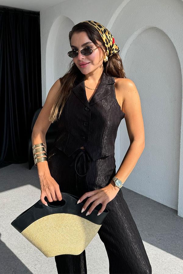 Elka Premium Yelekli Pantolon Takım-Siyah