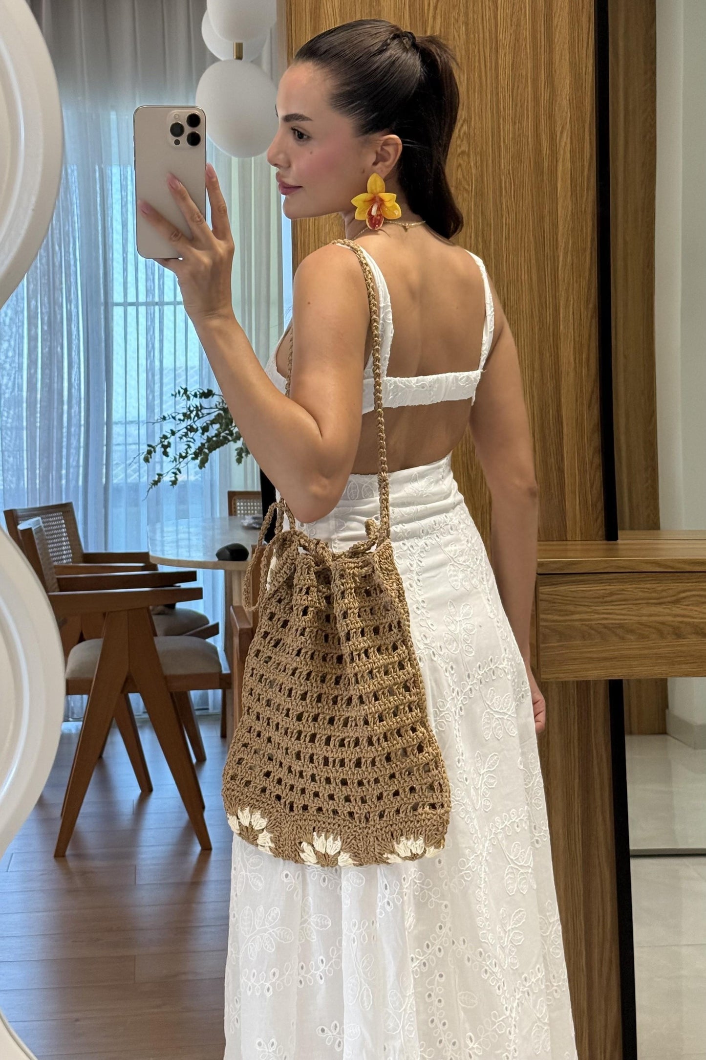 Elowen Beyaz Astarlı Fisto Elbise