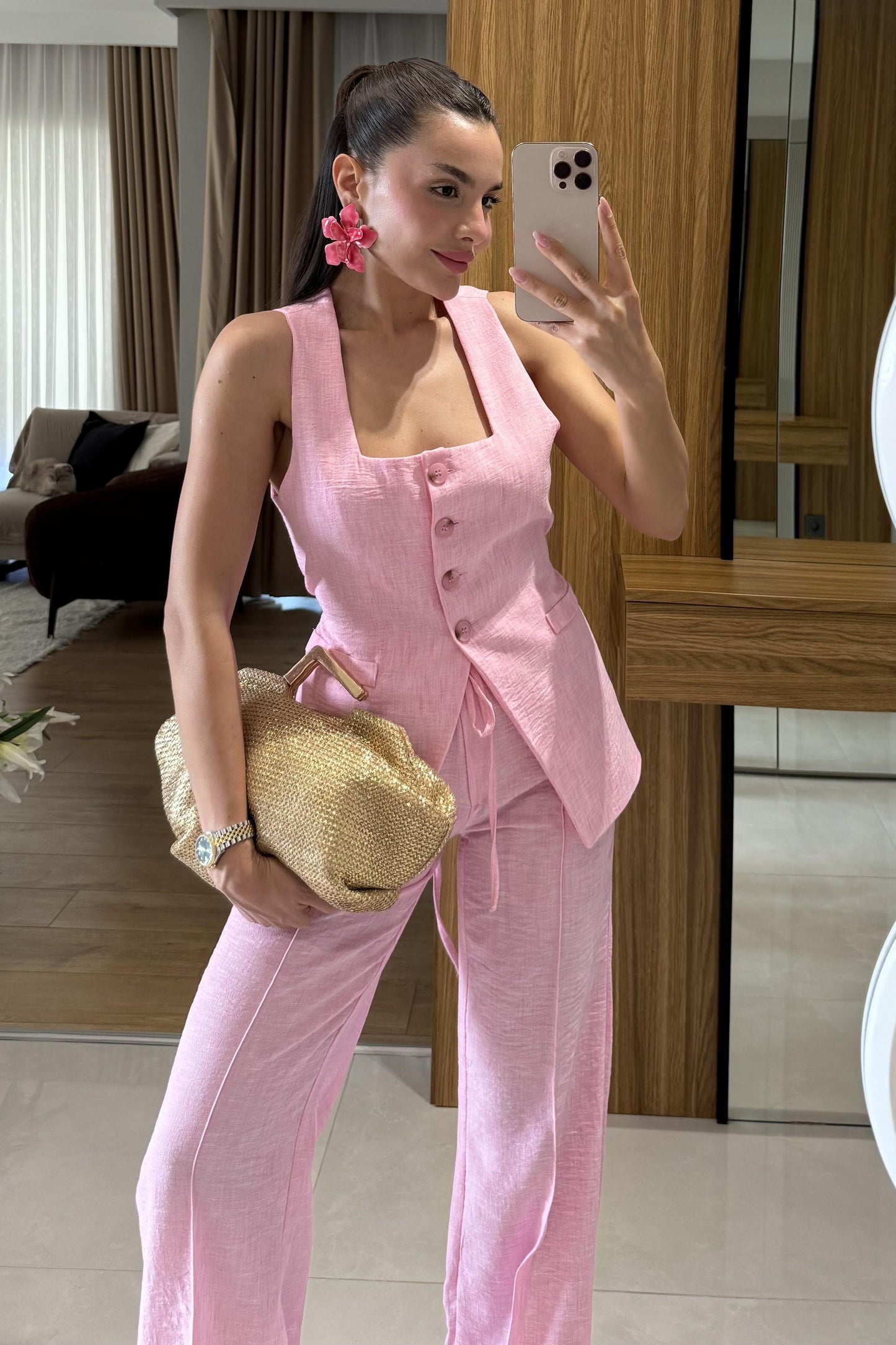 Elyor Pembe Yelekli Takım