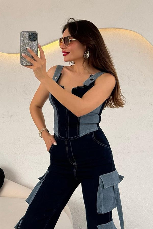 Ernesrt Kargo Cep Detaylı Tasarım Denim Takım