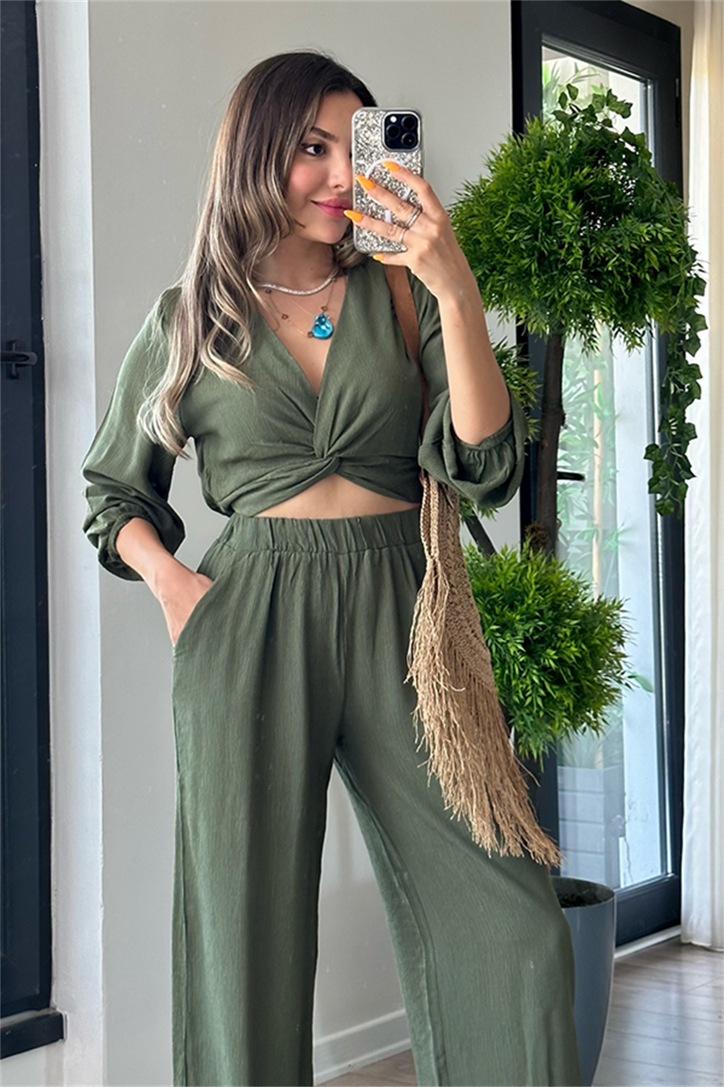 Foster düğümlü kırinkıl takım-Haki