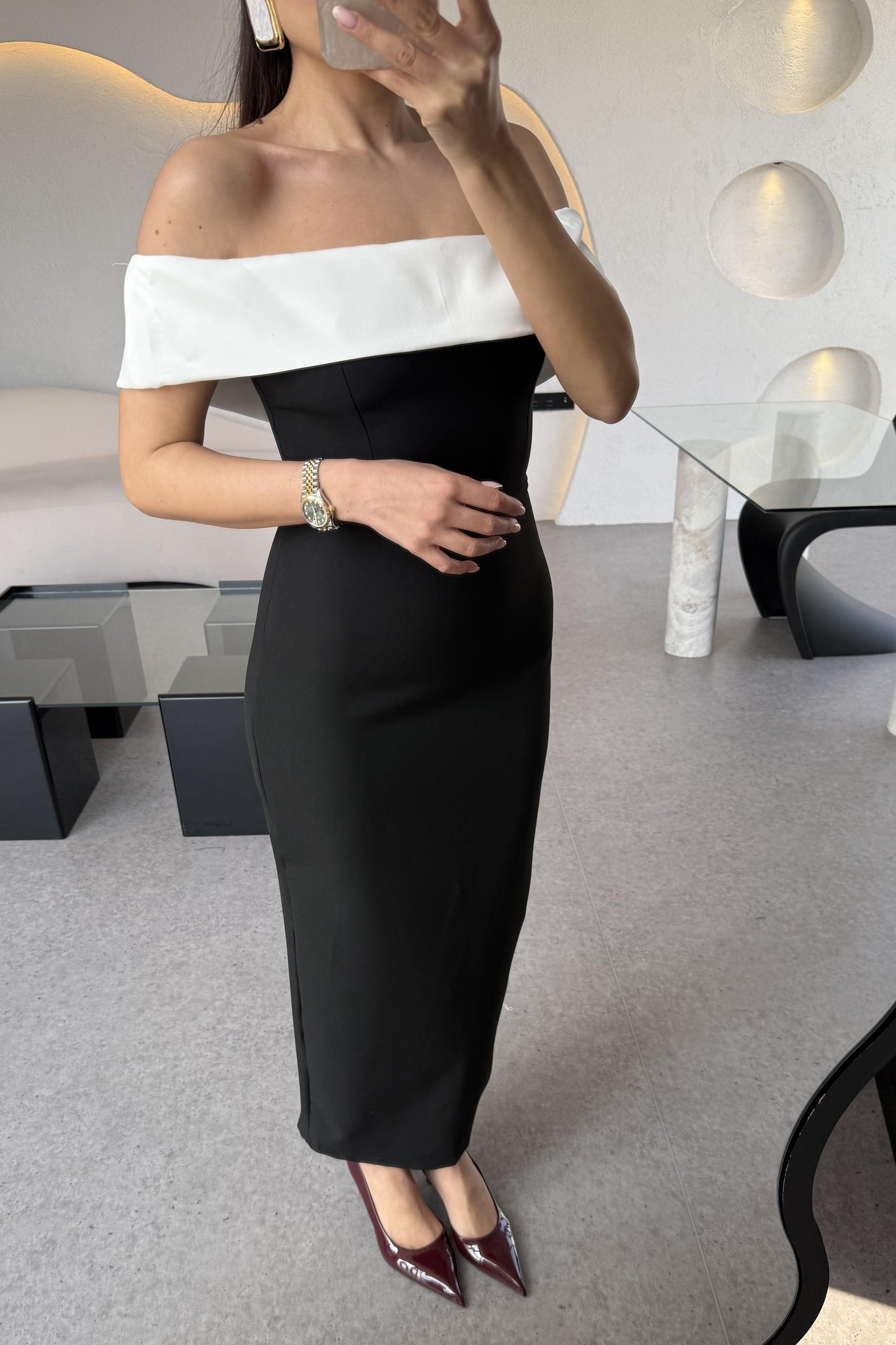 Harwey Maxi Madonna Yaka Elbise