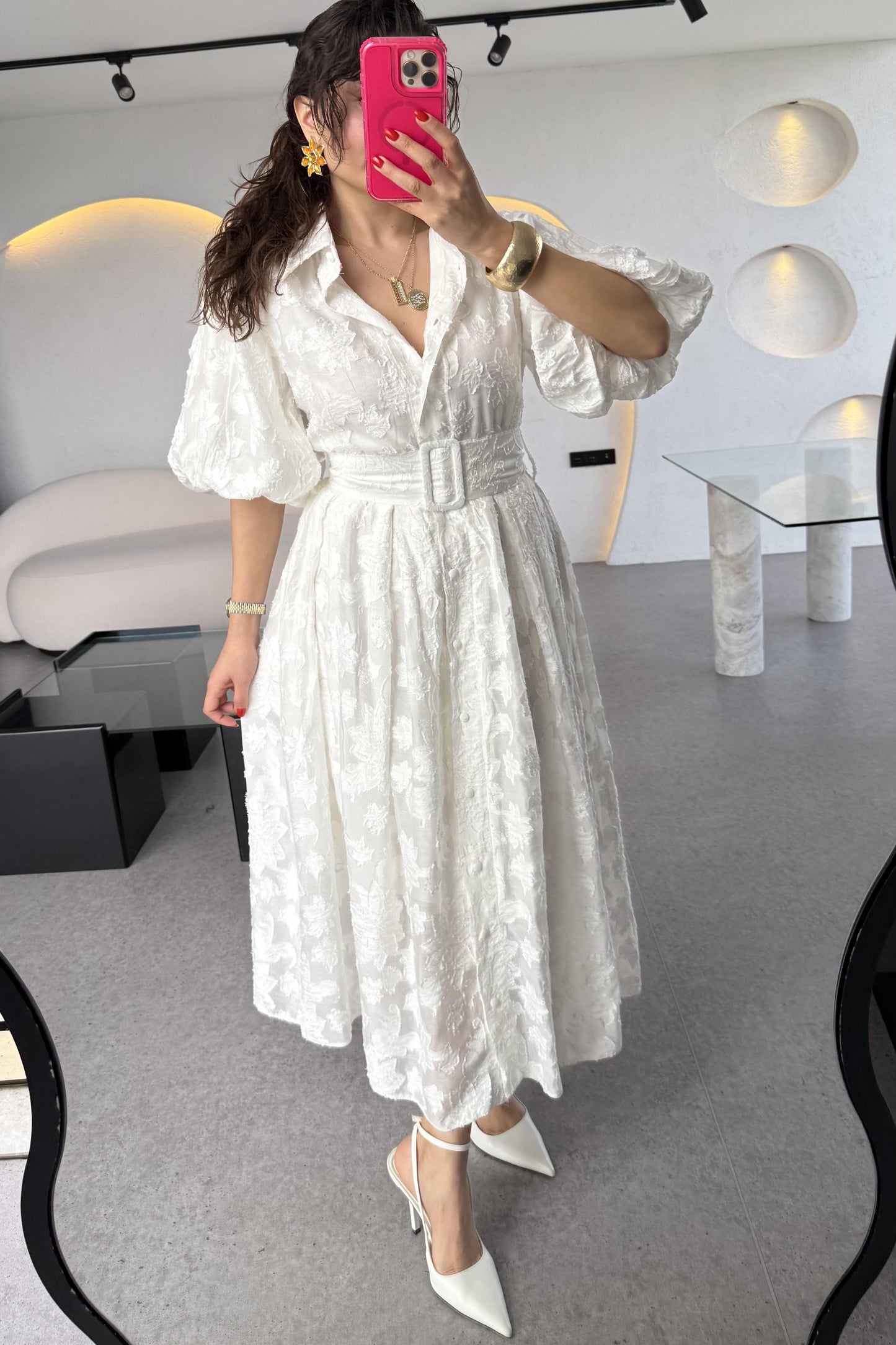 Helena Kemerli Balon Kol Elbise