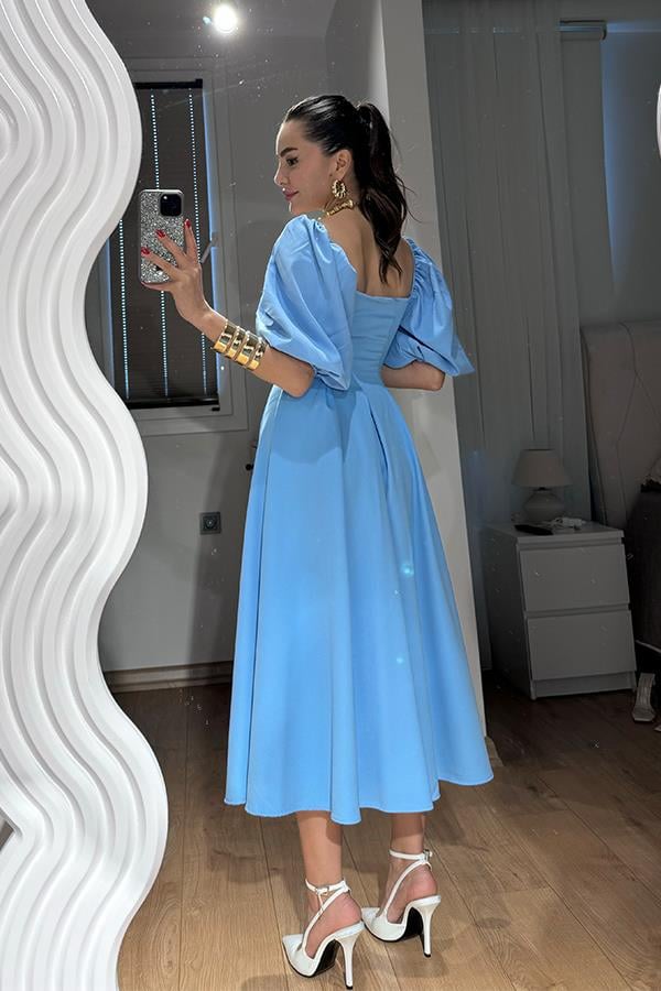 Heron Prenses Model Elbise - Bebe Mavi