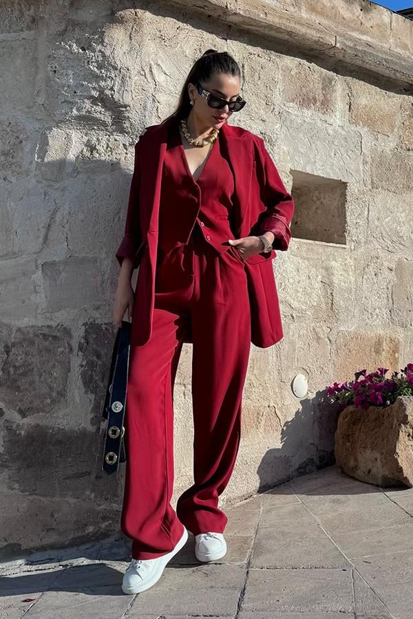 Holland Premium Bordo Blazer Ceket