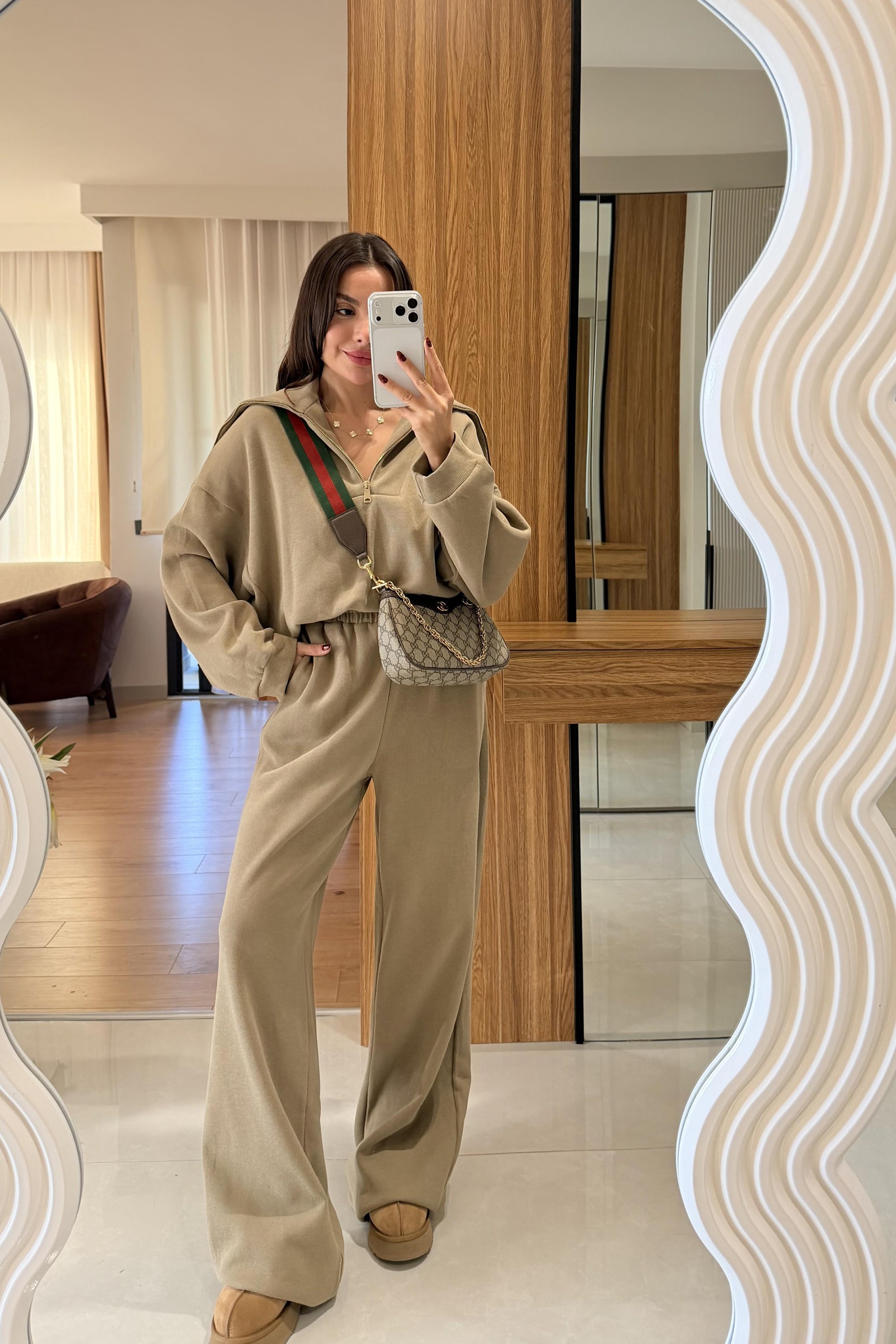 Jassmin Vizon Fermuarlı İkili Takım