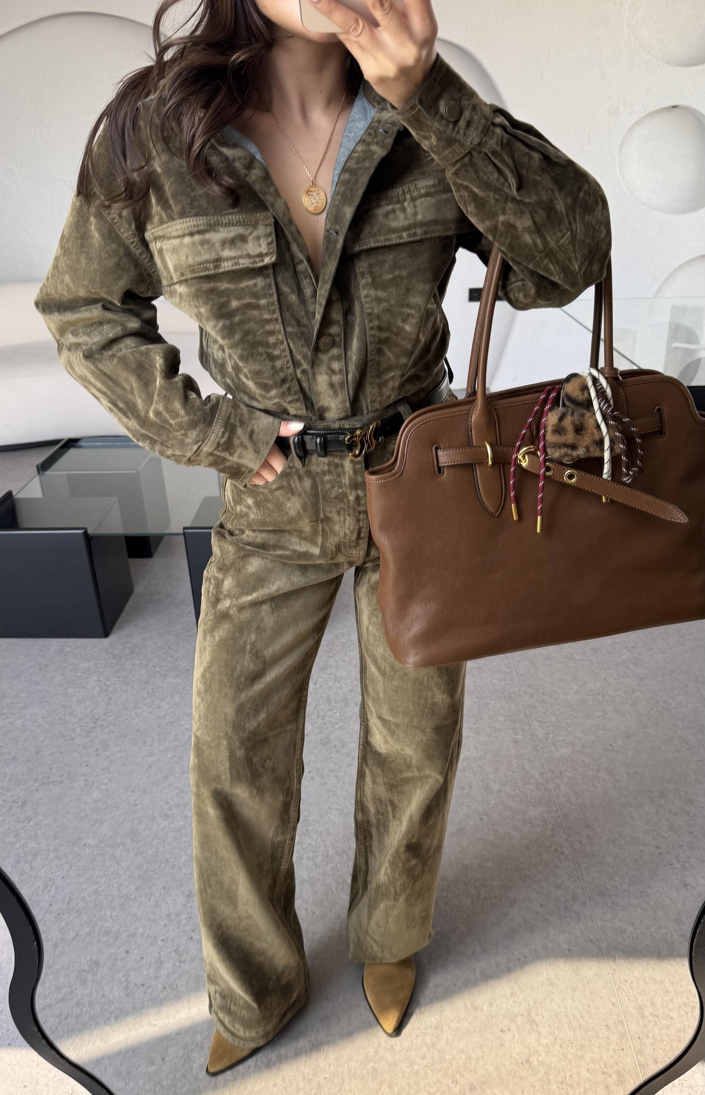 Jennifer Haki Cep Detaylı Denim Floklu Ceket