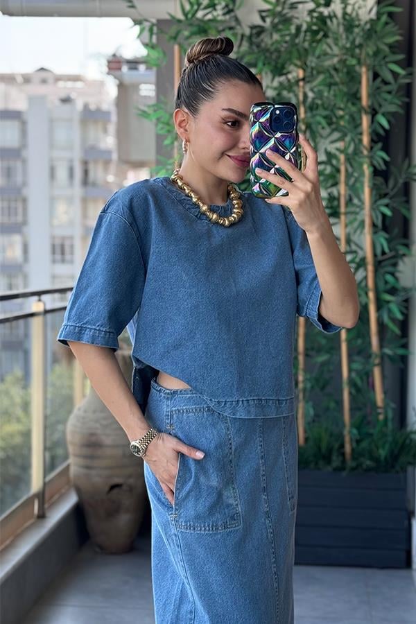 Jessga Denim Etekli Takım