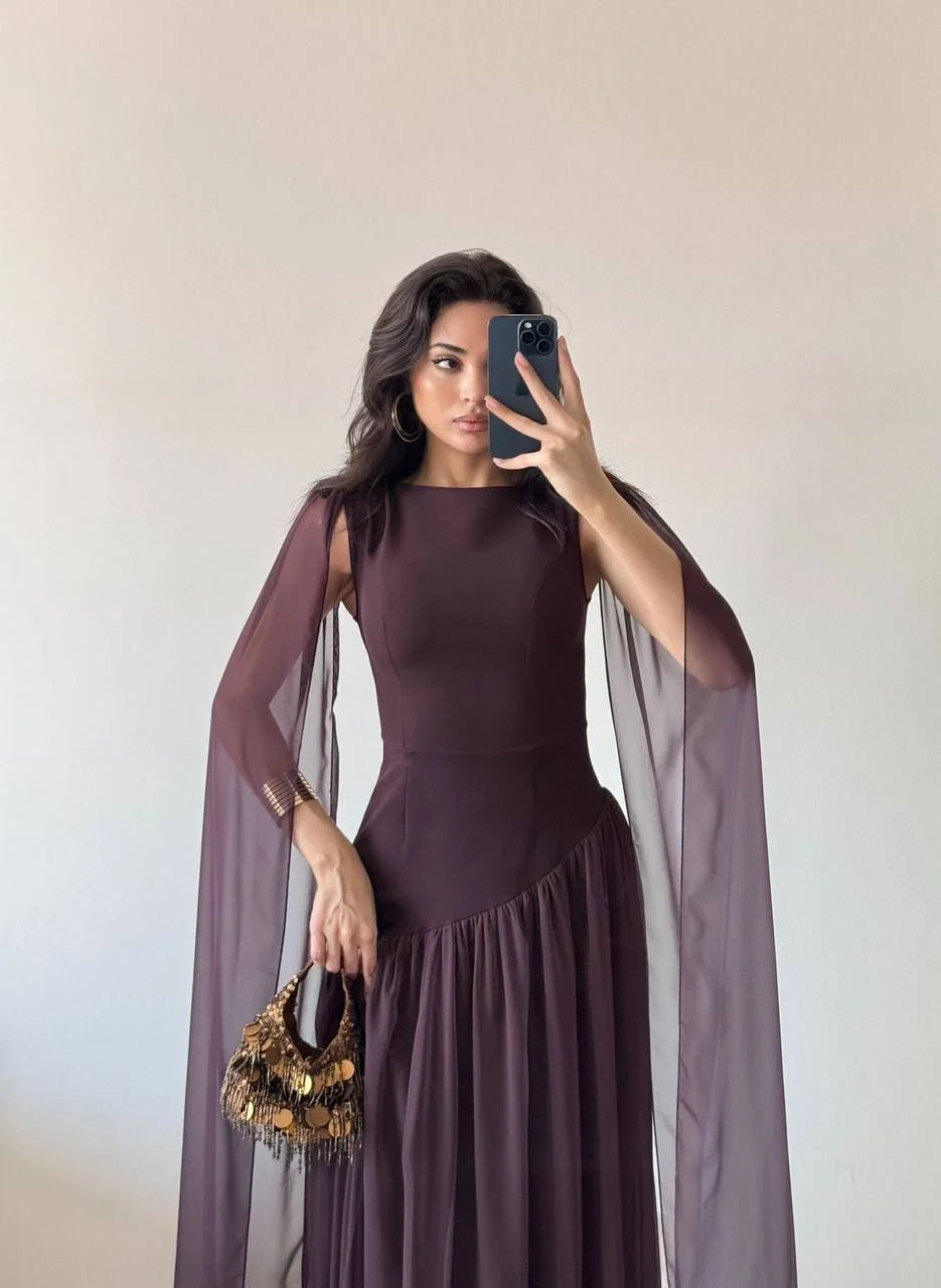 Maxi Pelerinli Elbise