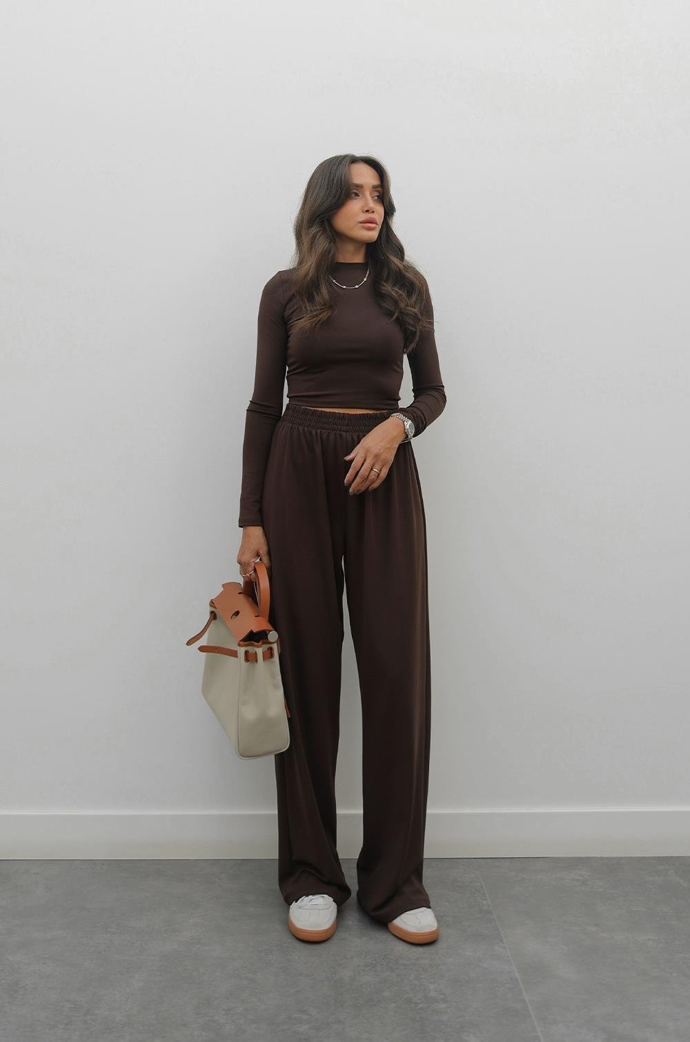 KAHVERENGI URAL BLUZ PANTOLON TAKIM