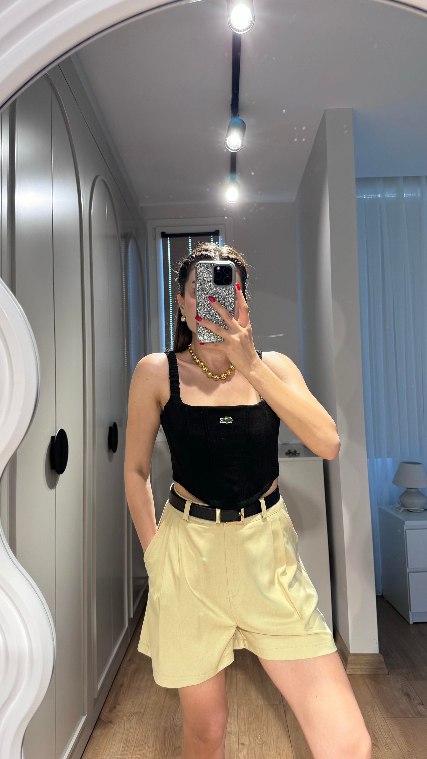 Keli Yelekli Poplin Takım - Bej