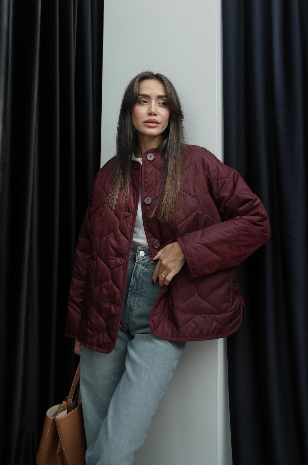 KOYU BORDO KAPITONE CEKET