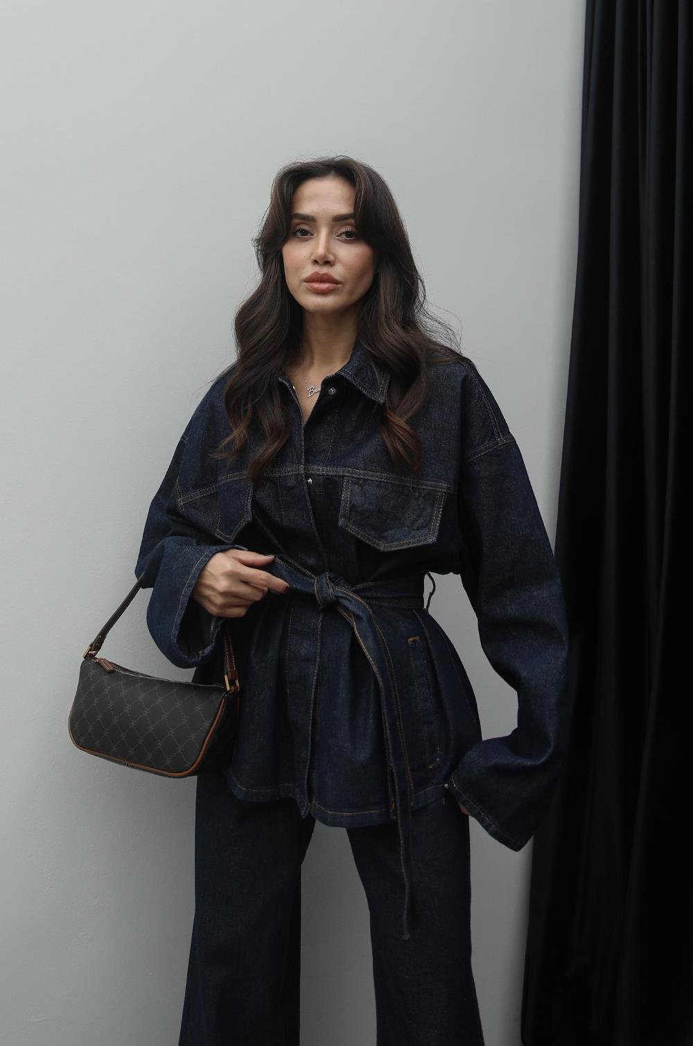 KOYU LACIVERT DENIM TAKIM