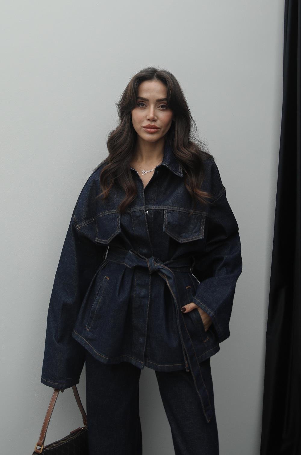 KOYU LACIVERT DENIM TAKIM