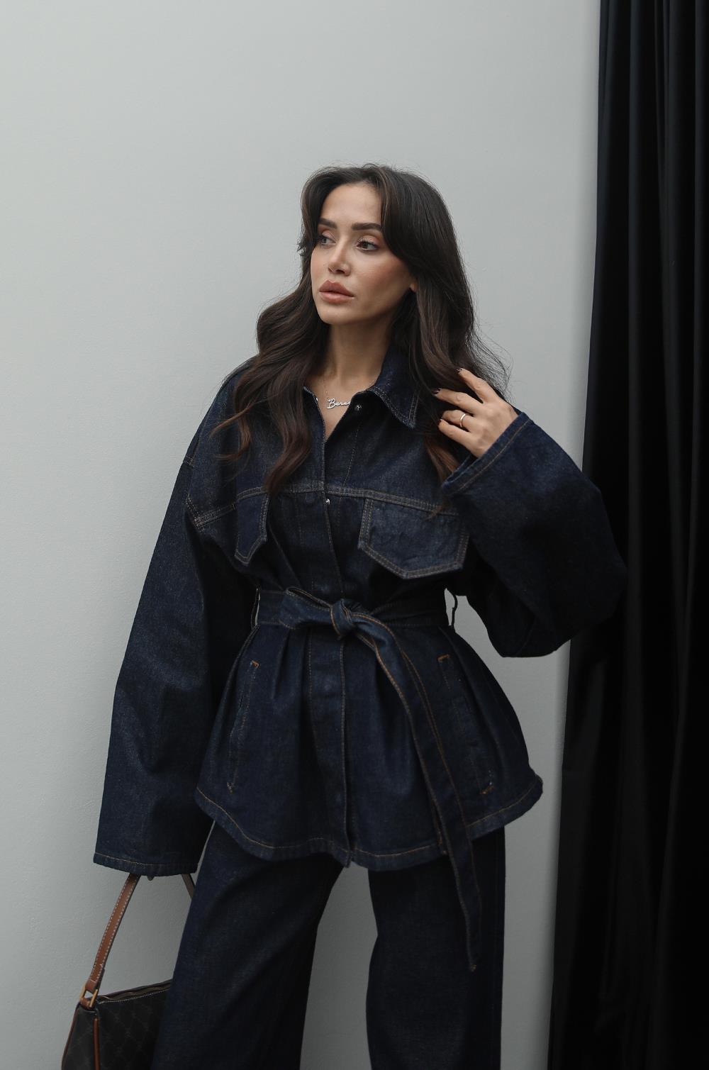 KOYU LACIVERT DENIM TAKIM