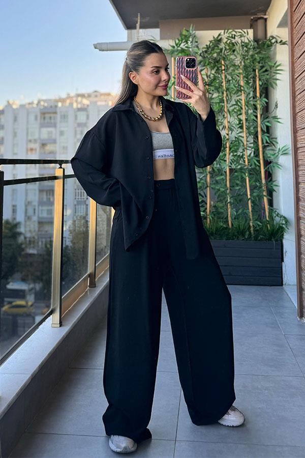 Lamar Gömlekli İkili Takım - Siyah