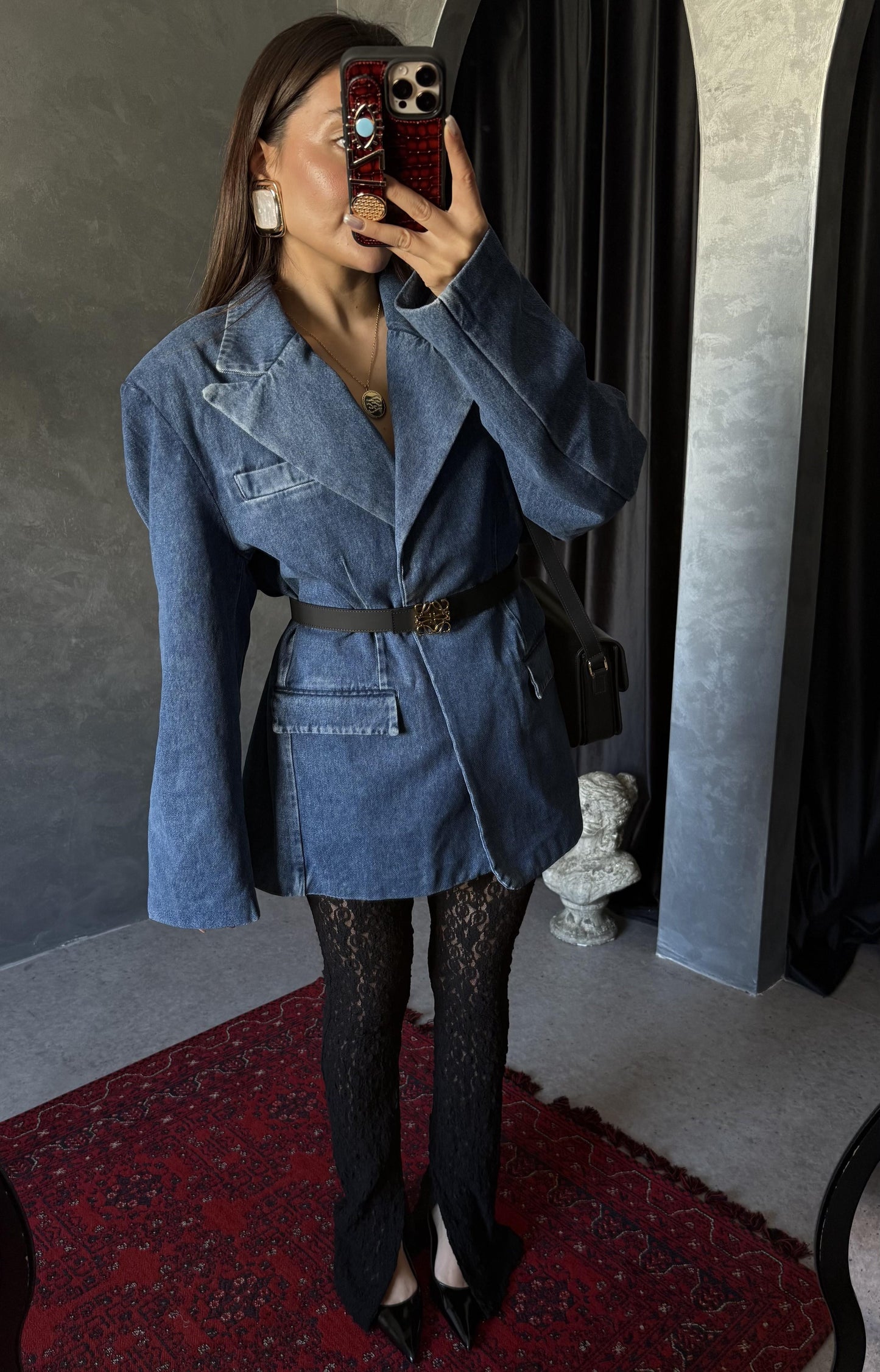 Lısbonne Vatkalı Oversize Denim Ceket