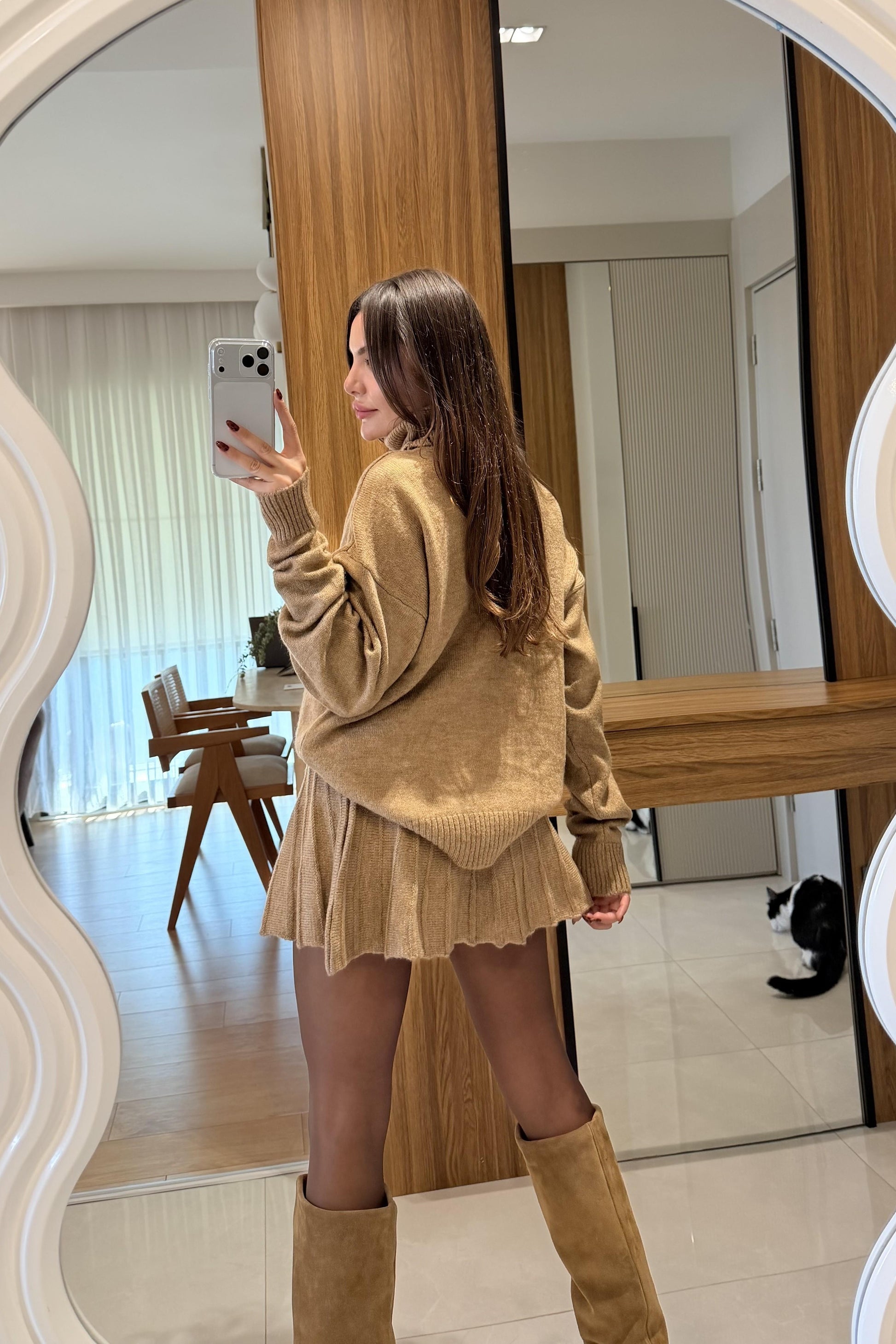 Lucien Camel Balıkçı Yaka Triko Etekli Takım