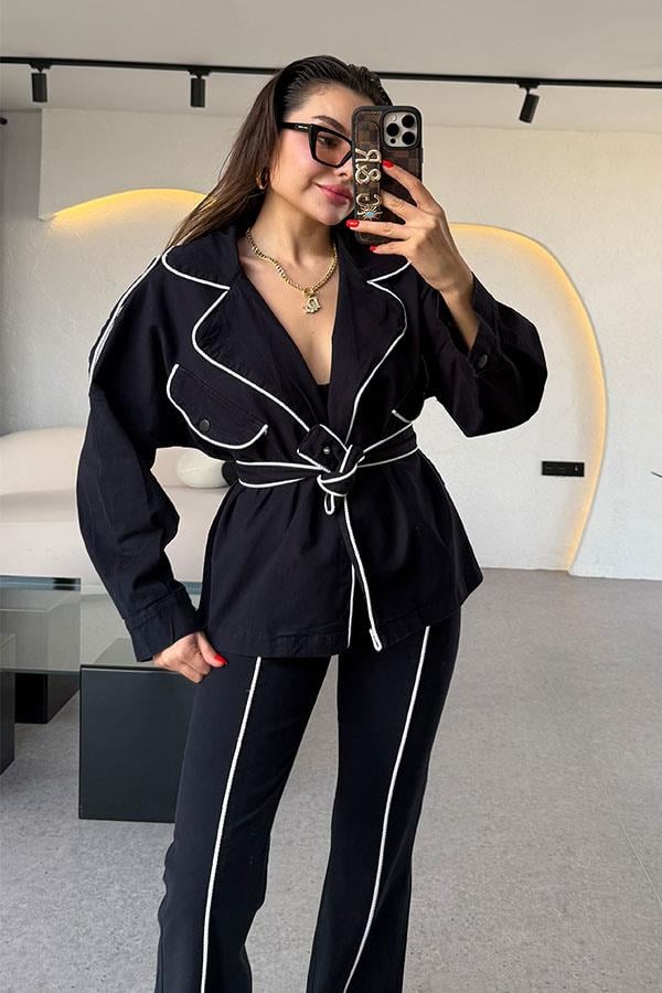 Luna Koyu Lacivert Biyeli Tasarım Takım