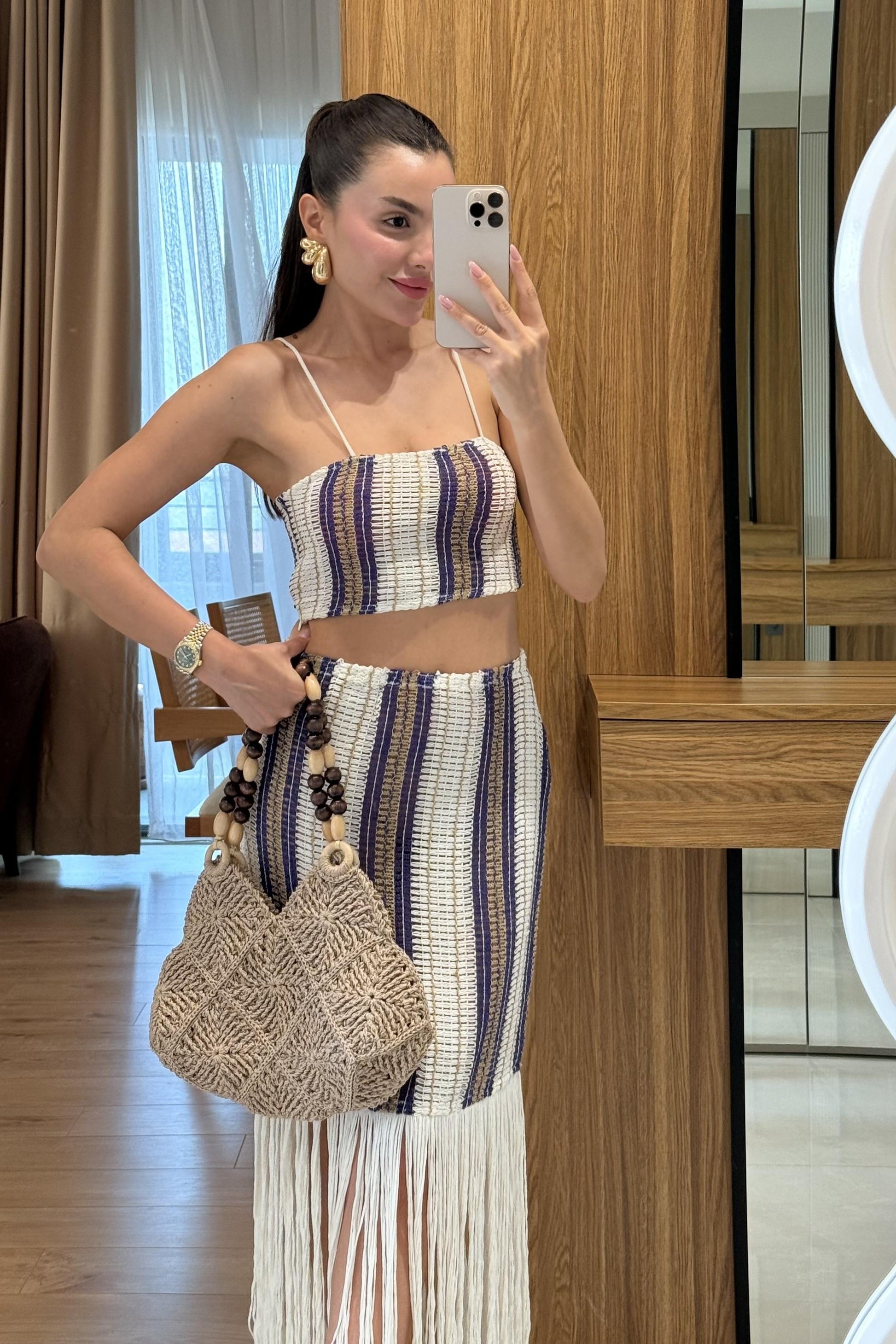 Lunaria Püsküllü Etek Büstiyer Takım