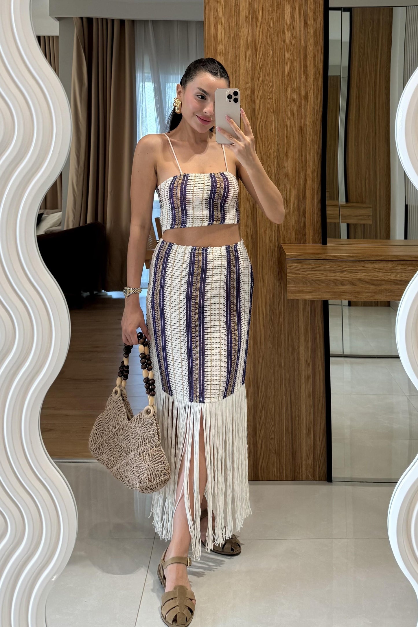 Lunaria Püsküllü Etek Büstiyer Takım