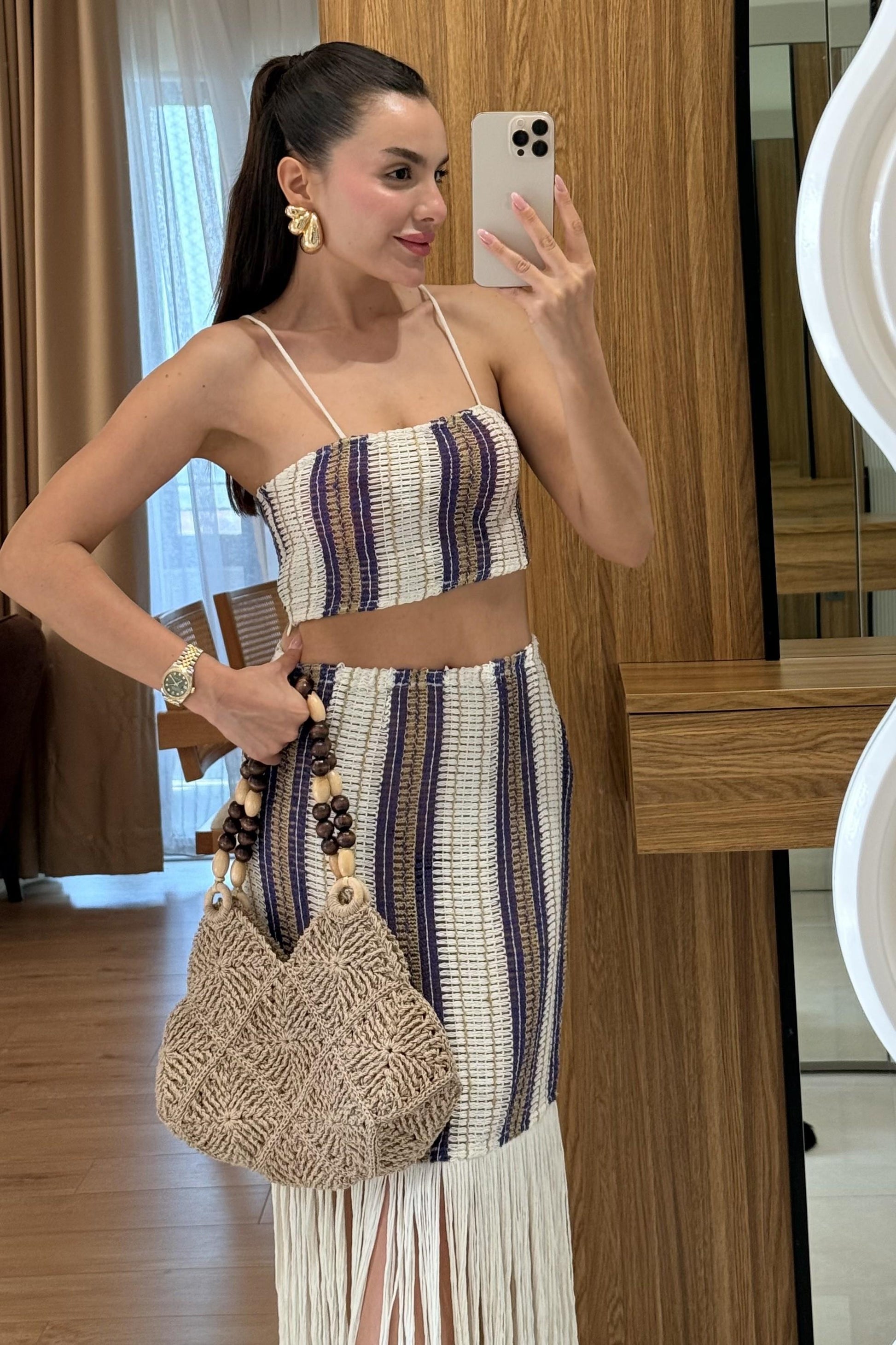 Lunaria Püsküllü Etek Büstiyer Takım