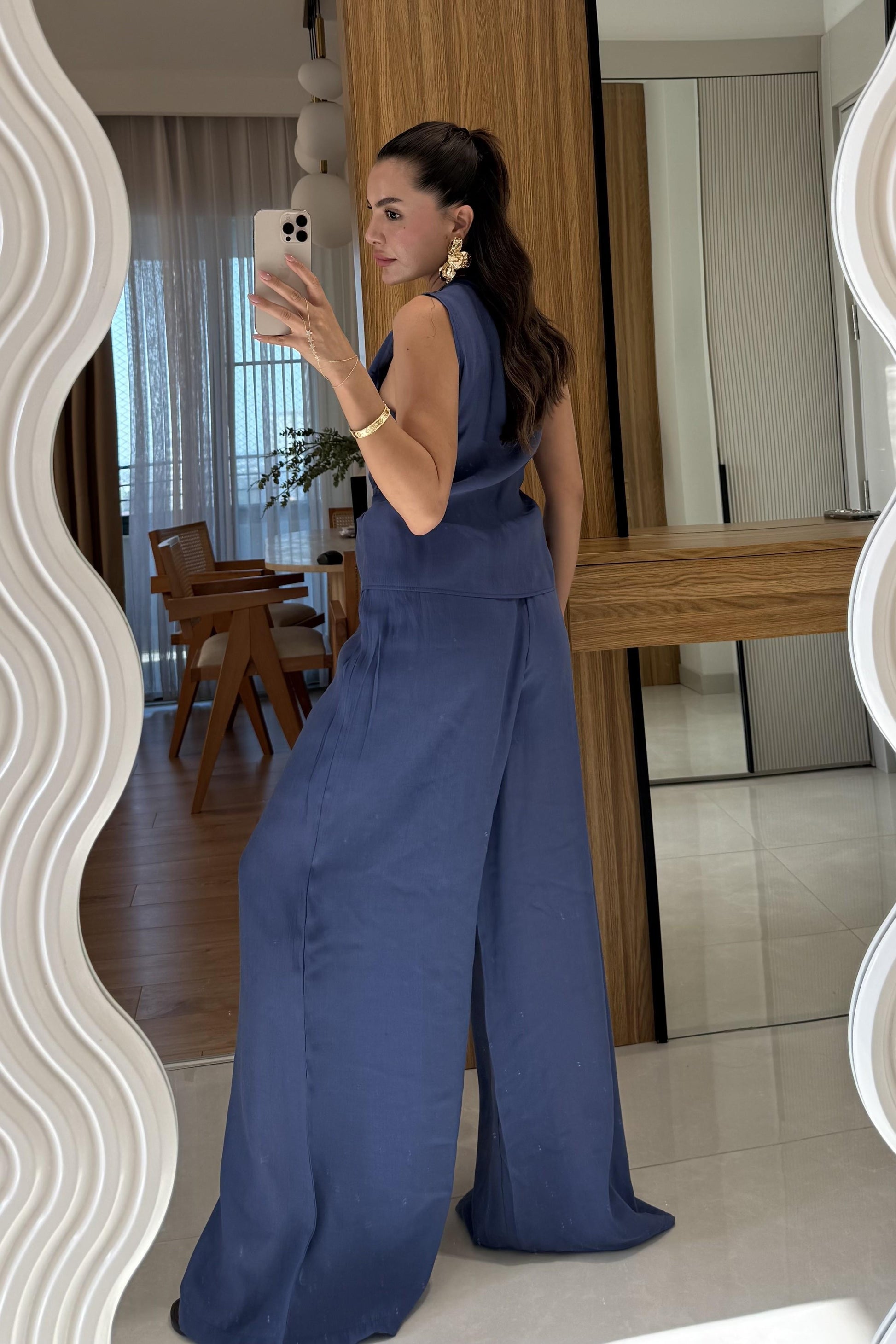 Lunea Lacivert Bağlamalı Tensel Takım