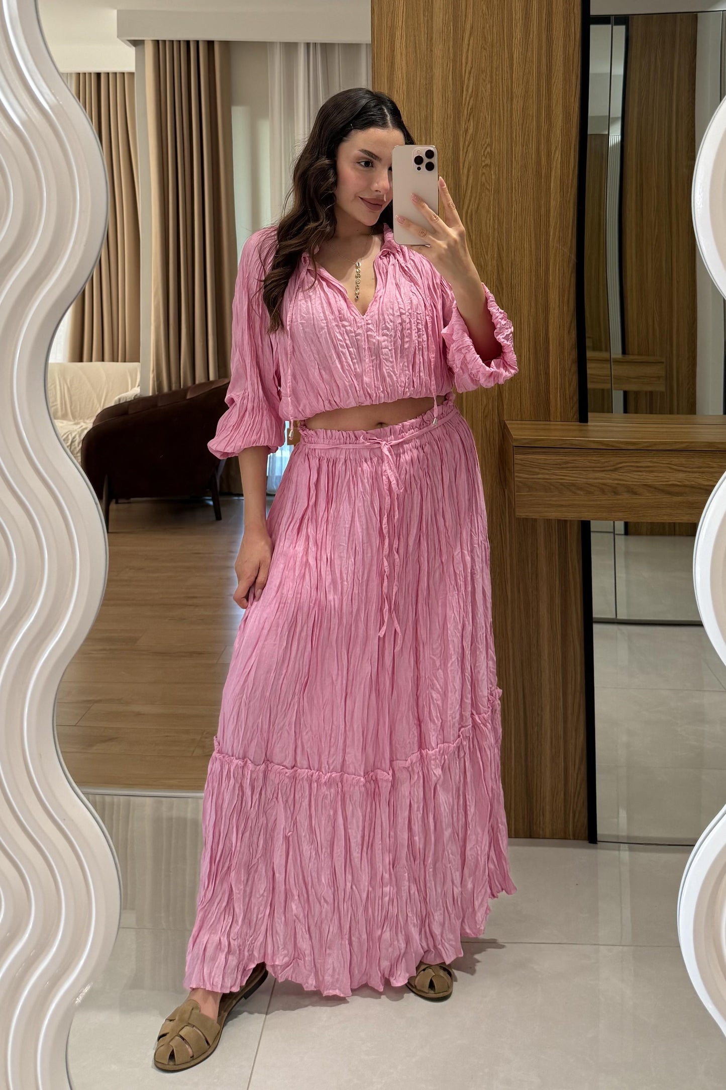 Lunira Pembe Kraş İkili Takım