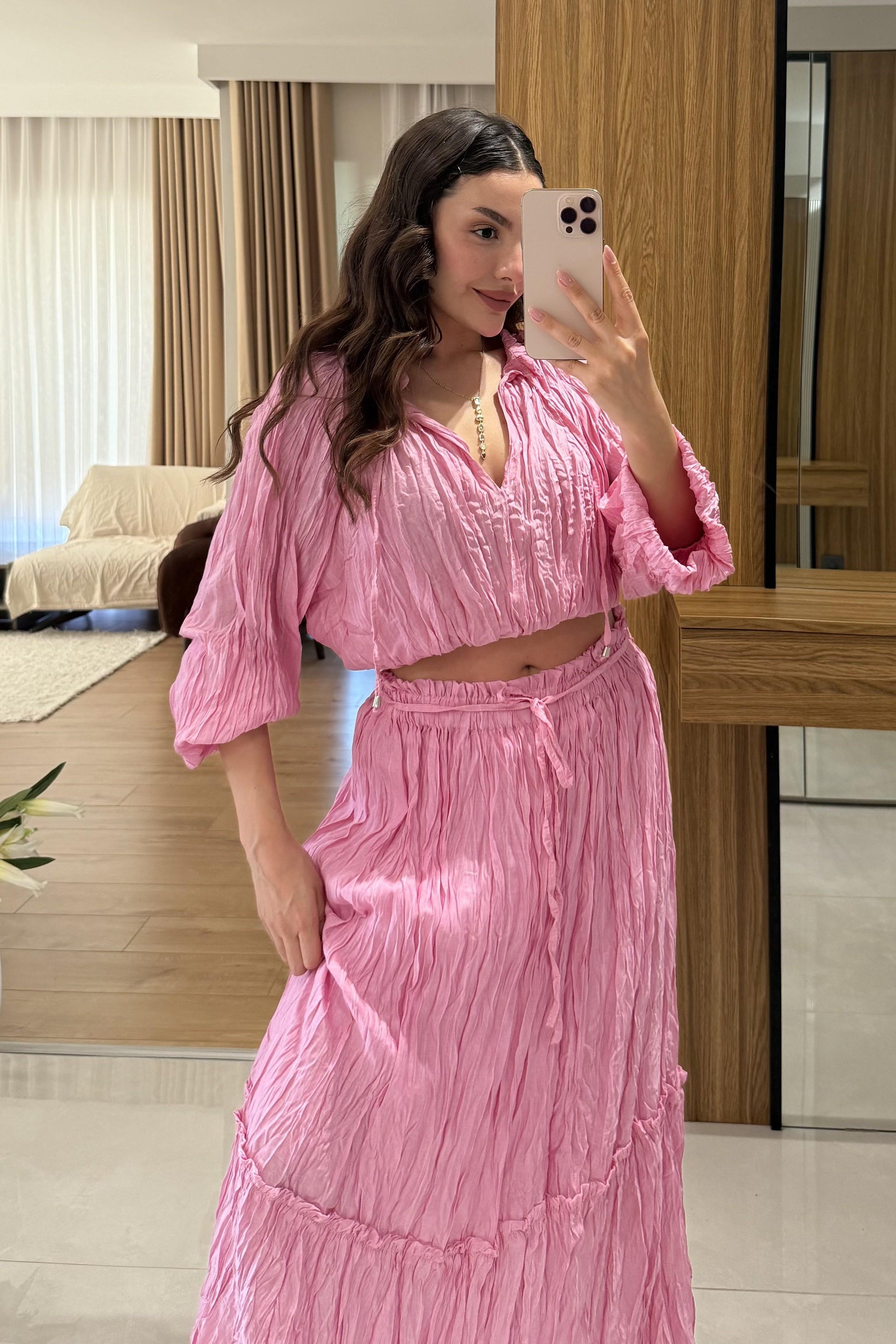 Lunira Pembe Kraş İkili Takım