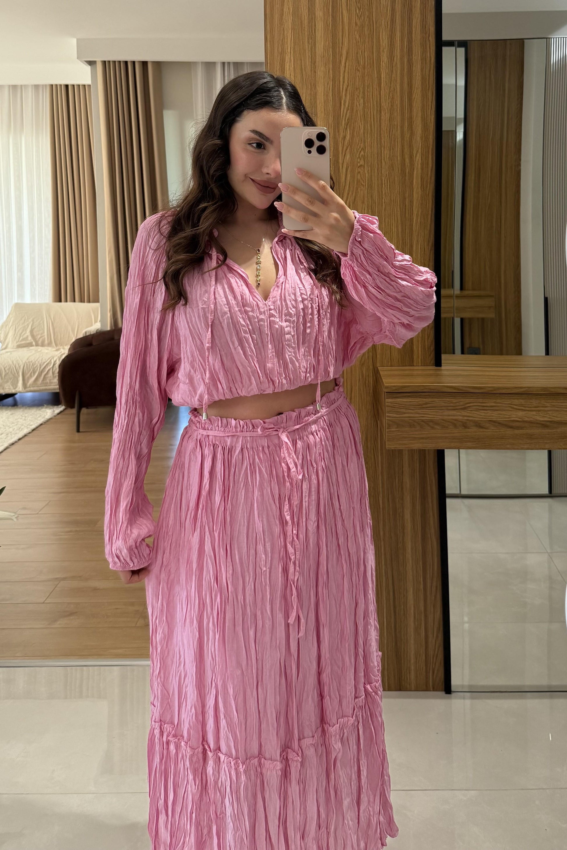 Lunira Pembe Kraş İkili Takım