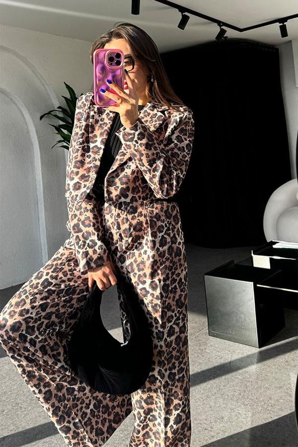 Luxe Leopar Vatkalı Ceket