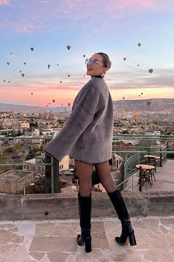 Luxury Tasarım Gri Kürk