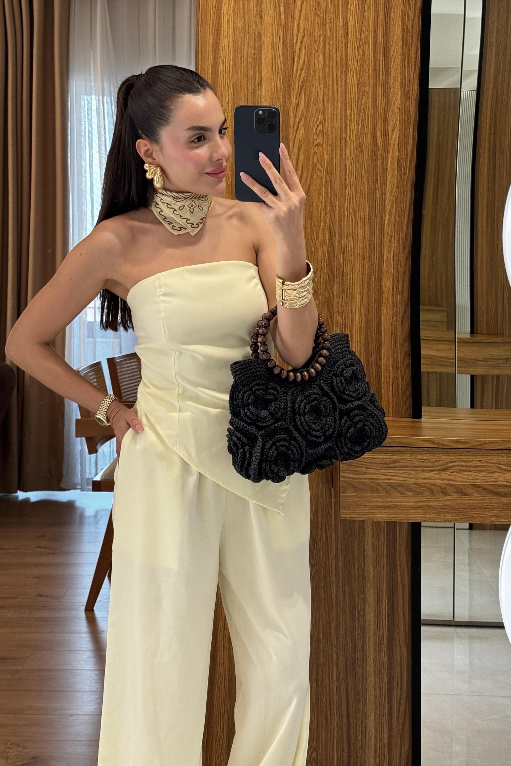 Lyone Sarı Straplez Takım