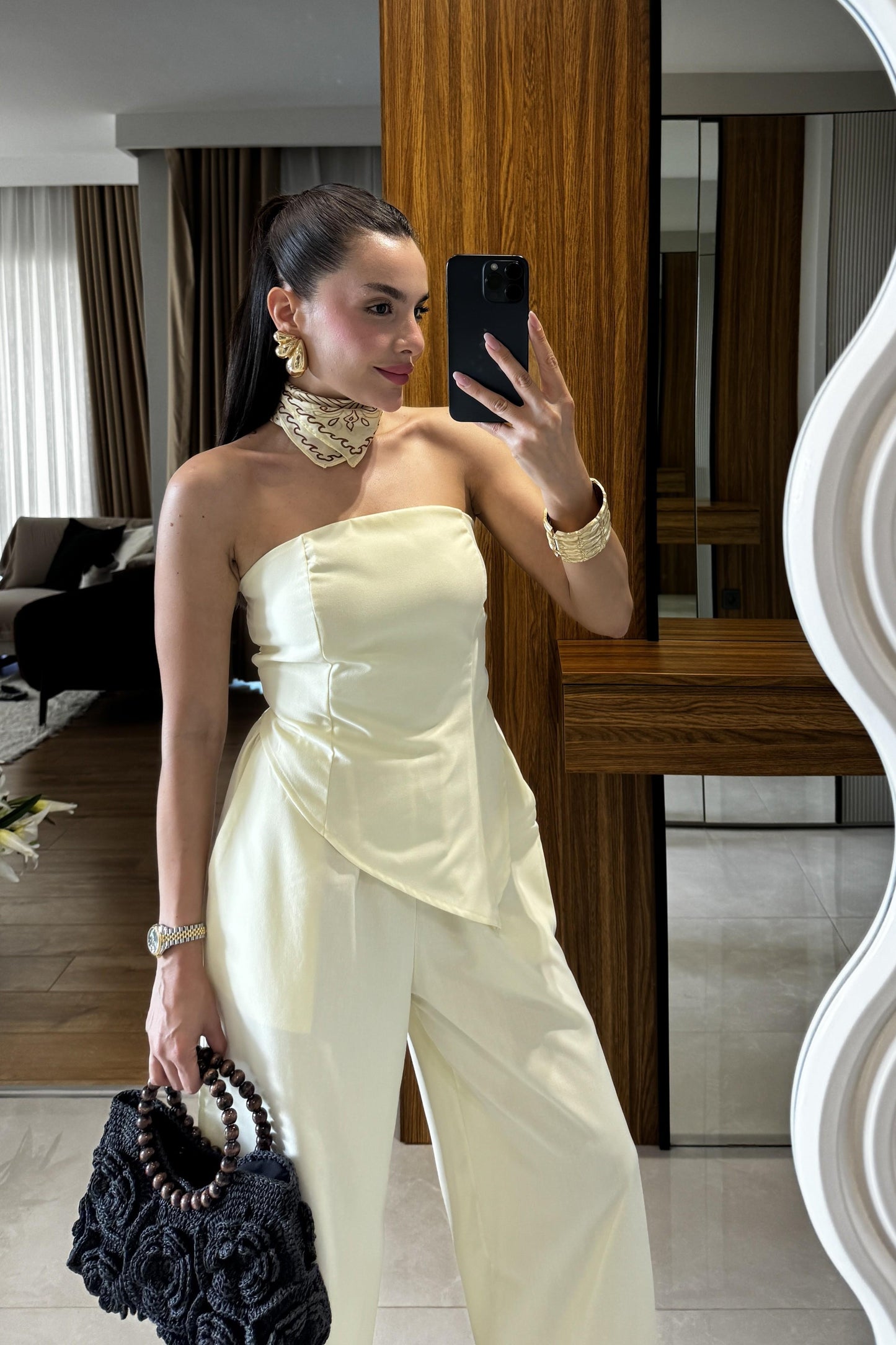 Lyone Sarı Straplez Takım