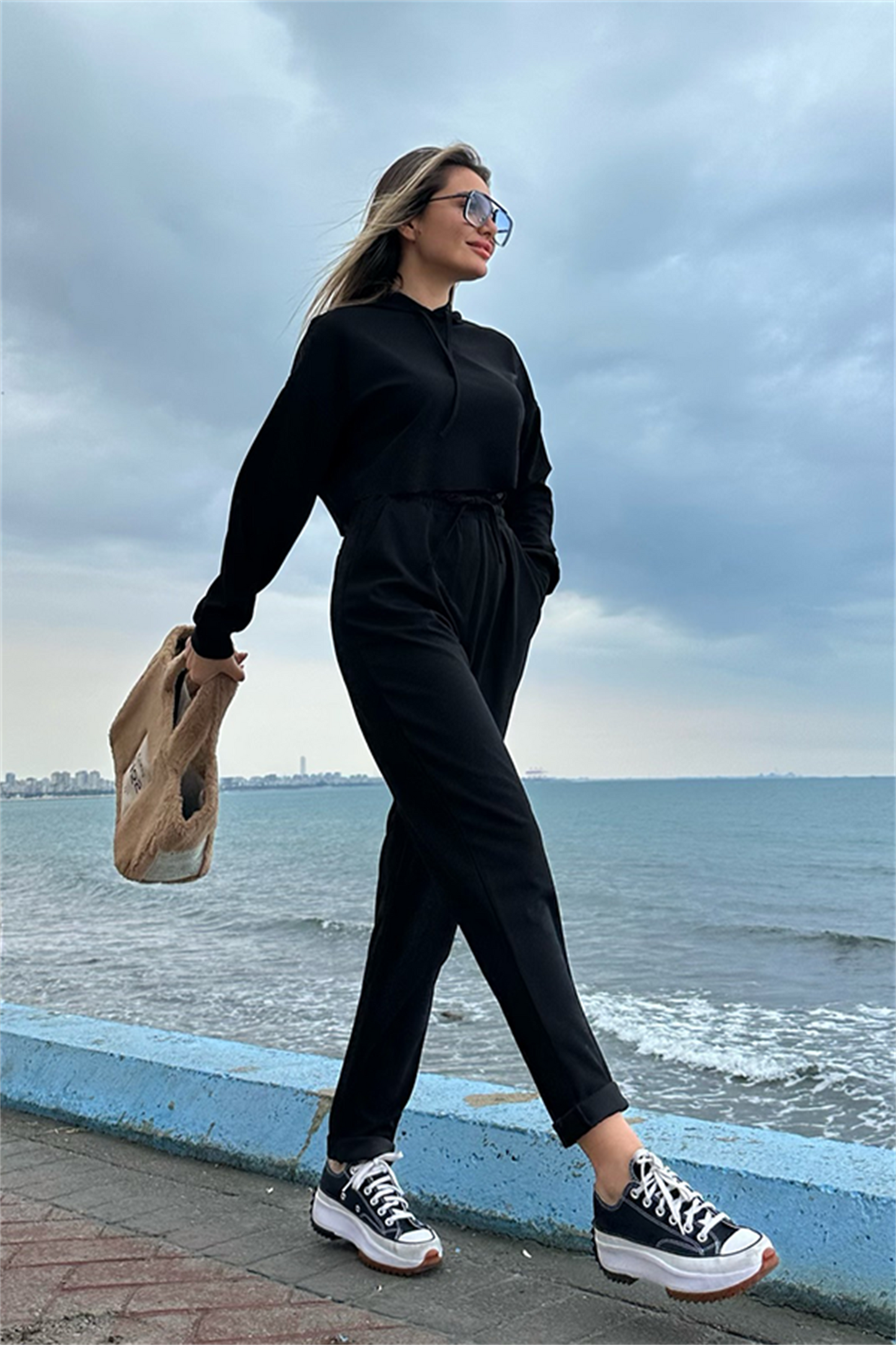 Maddie jogger sport takım - Siyah