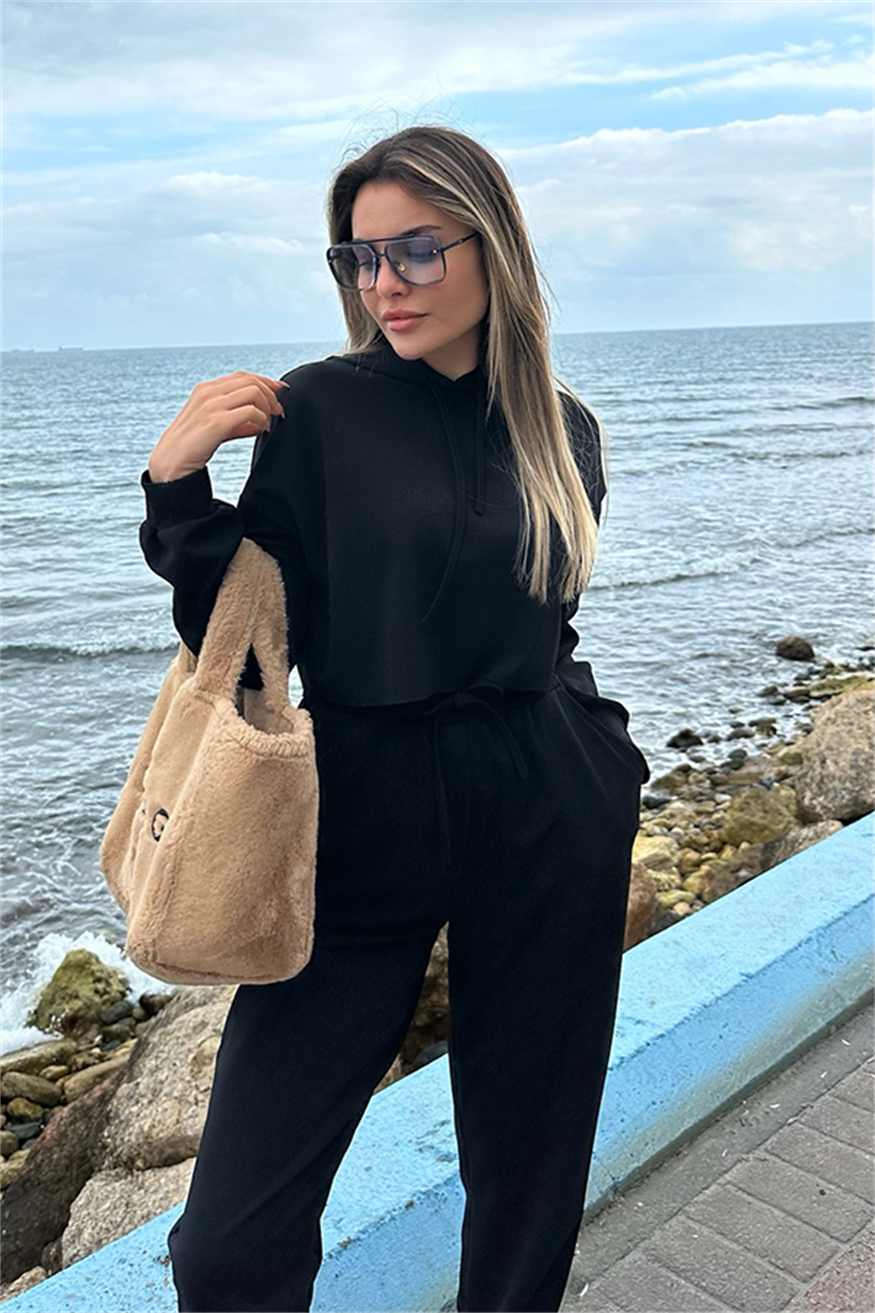 Maddie jogger sport takım - Siyah
