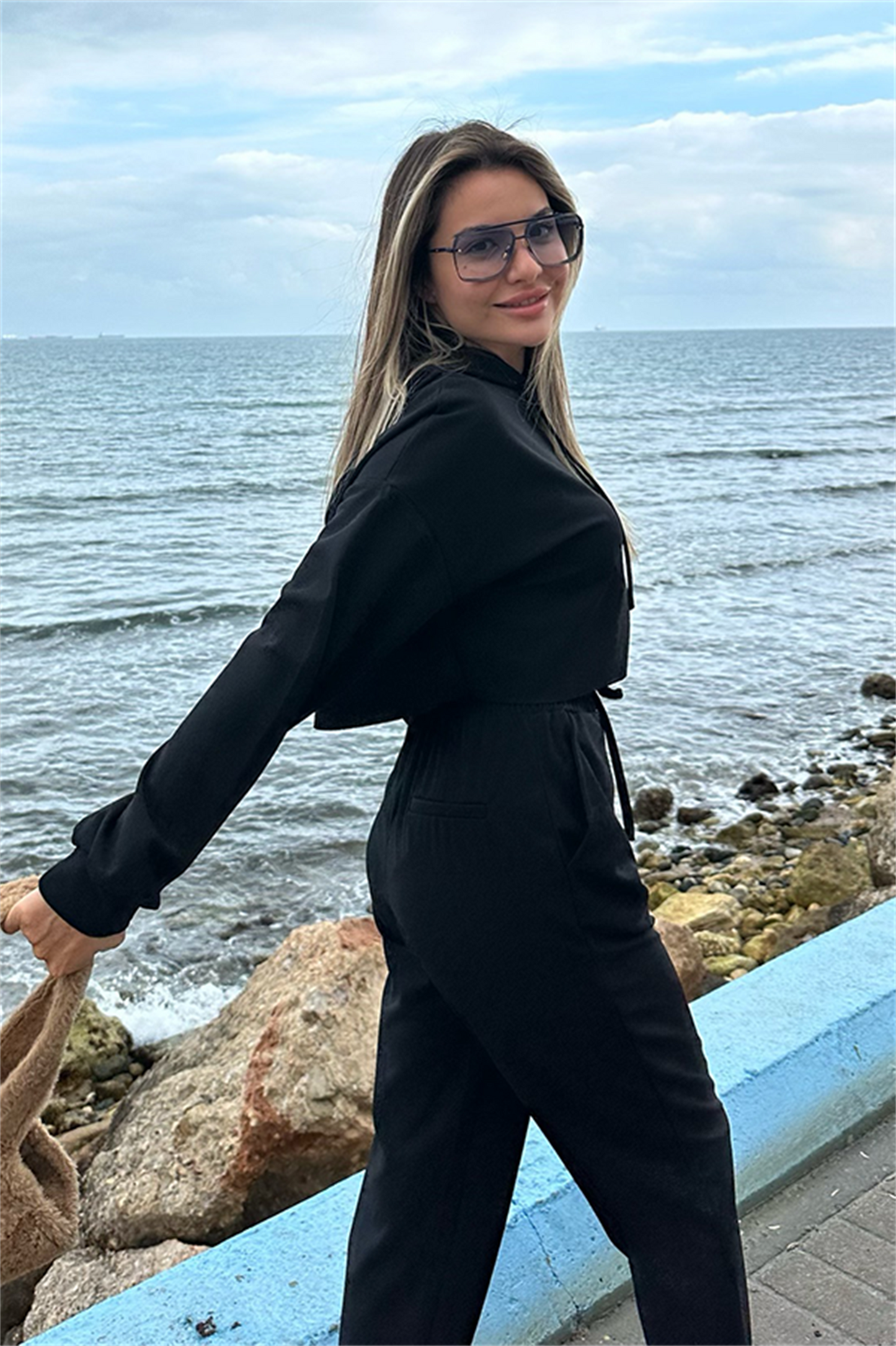 Maddie jogger sport takım - Siyah